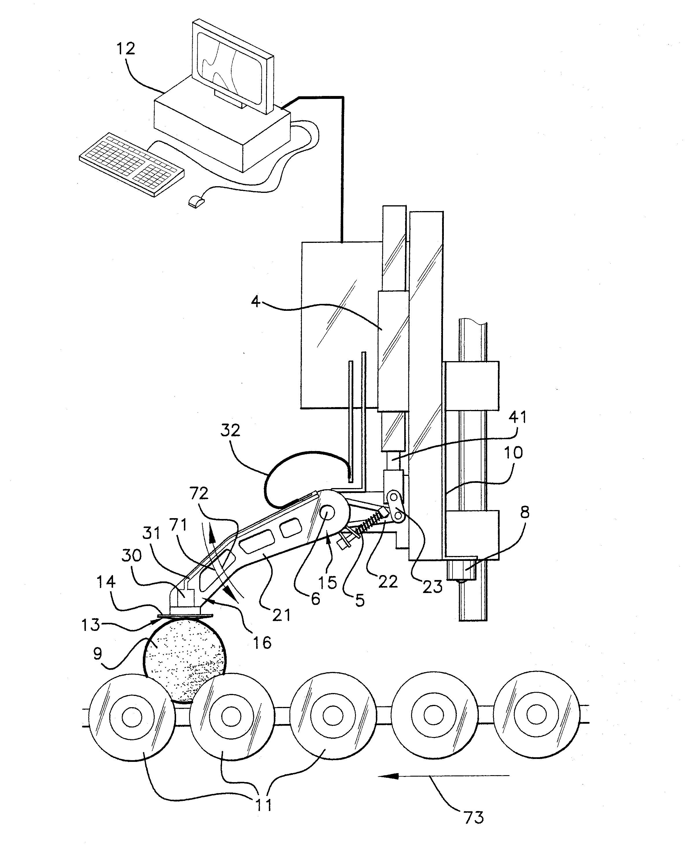 Procede et dispositif de mesure non destructive de fermete a entrainement positif commande par accelerometre
