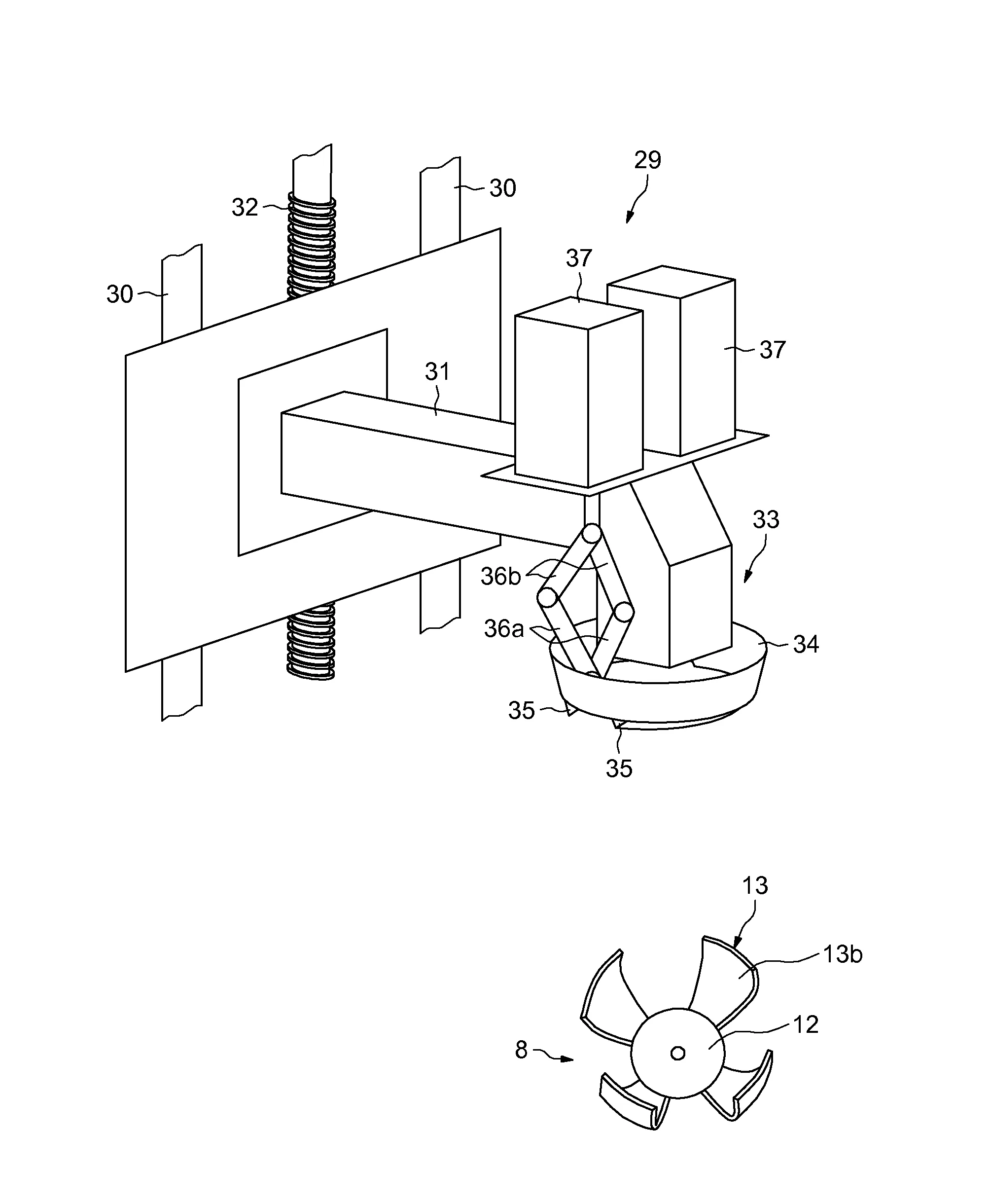 Dispositif pour l'enlevement automatise de trognons de vegetaux pour leur mise en fleurette