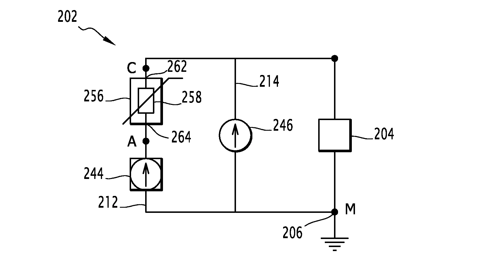 Systeme d'alimentation electrique en courant et tension continus protege par un limiteur en courant et son procede de protection
