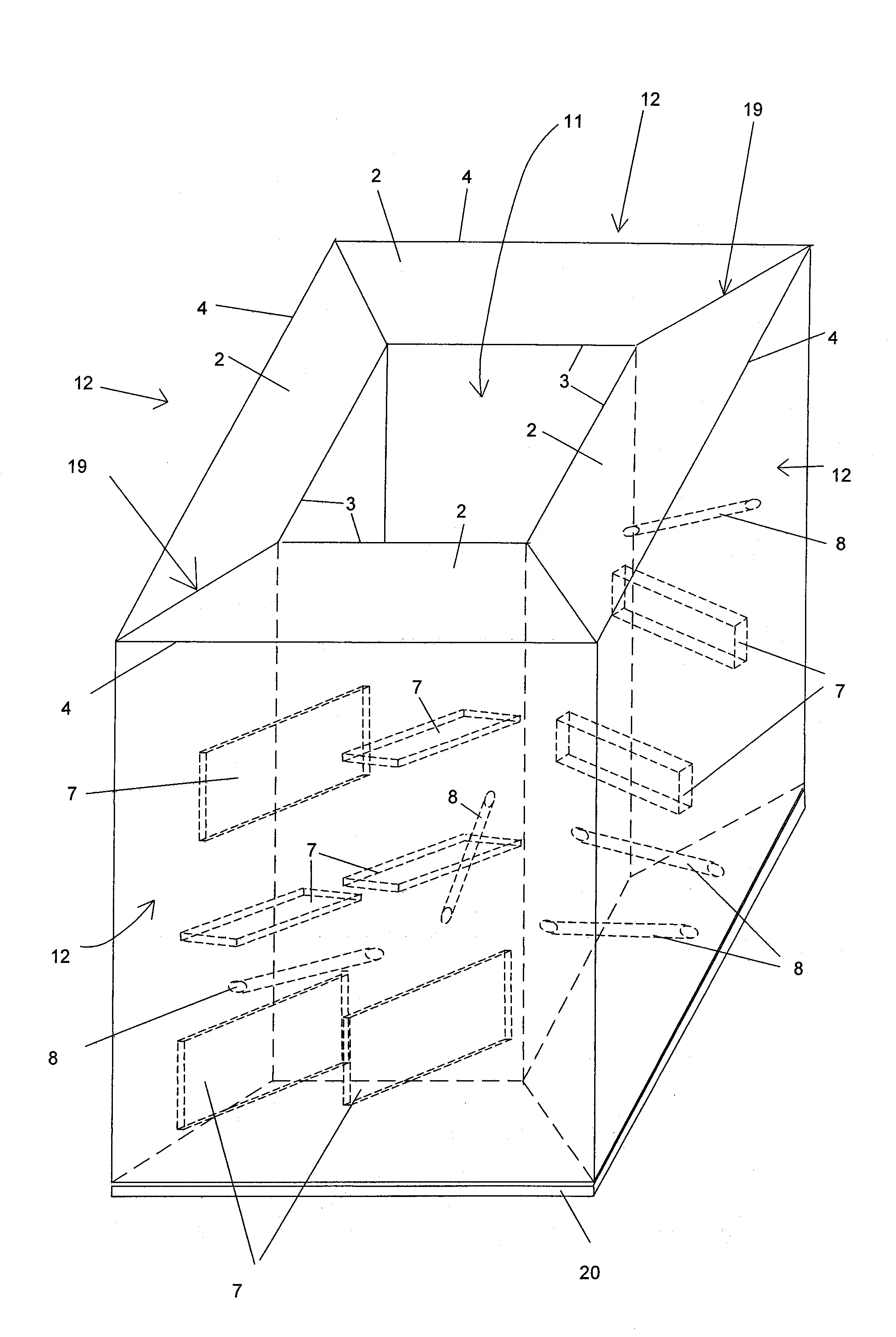 Boitier rigide a cloison a double paroi