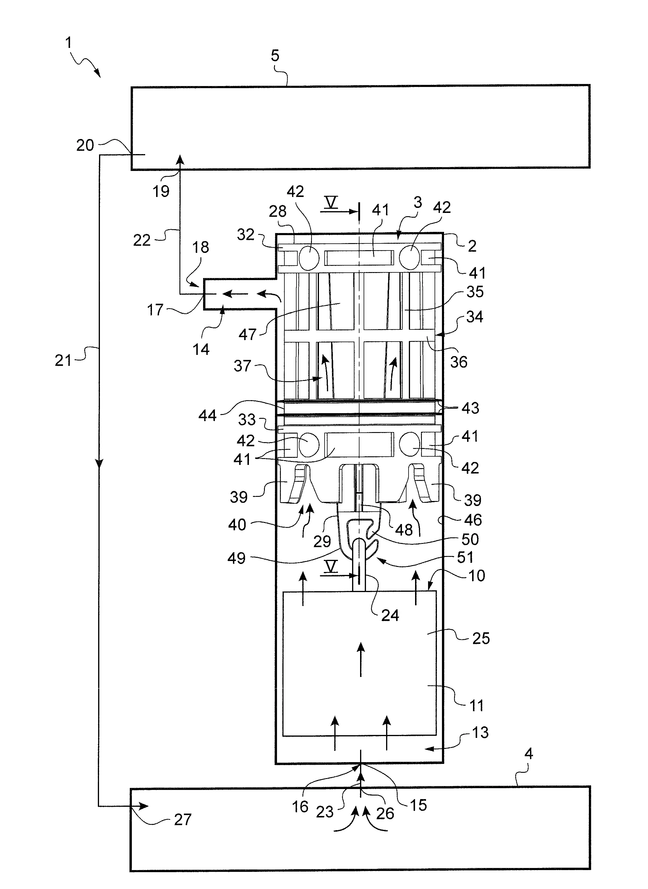 Cartouche de filtration et de deshydratation de fluide qui la traverse