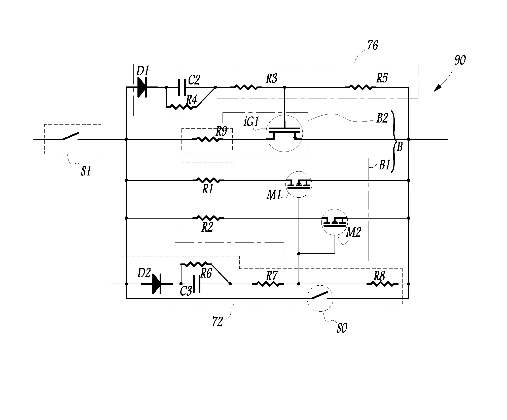 Systeme d'interruption de courant continu apte a ouvrir une ligne de courant continu a comportement inductif