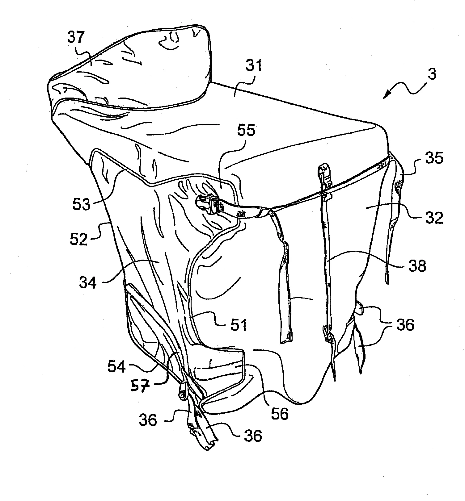 Tablier de protection d'un conducteur de vehicule ouvert et vehicule ouvert correspondant