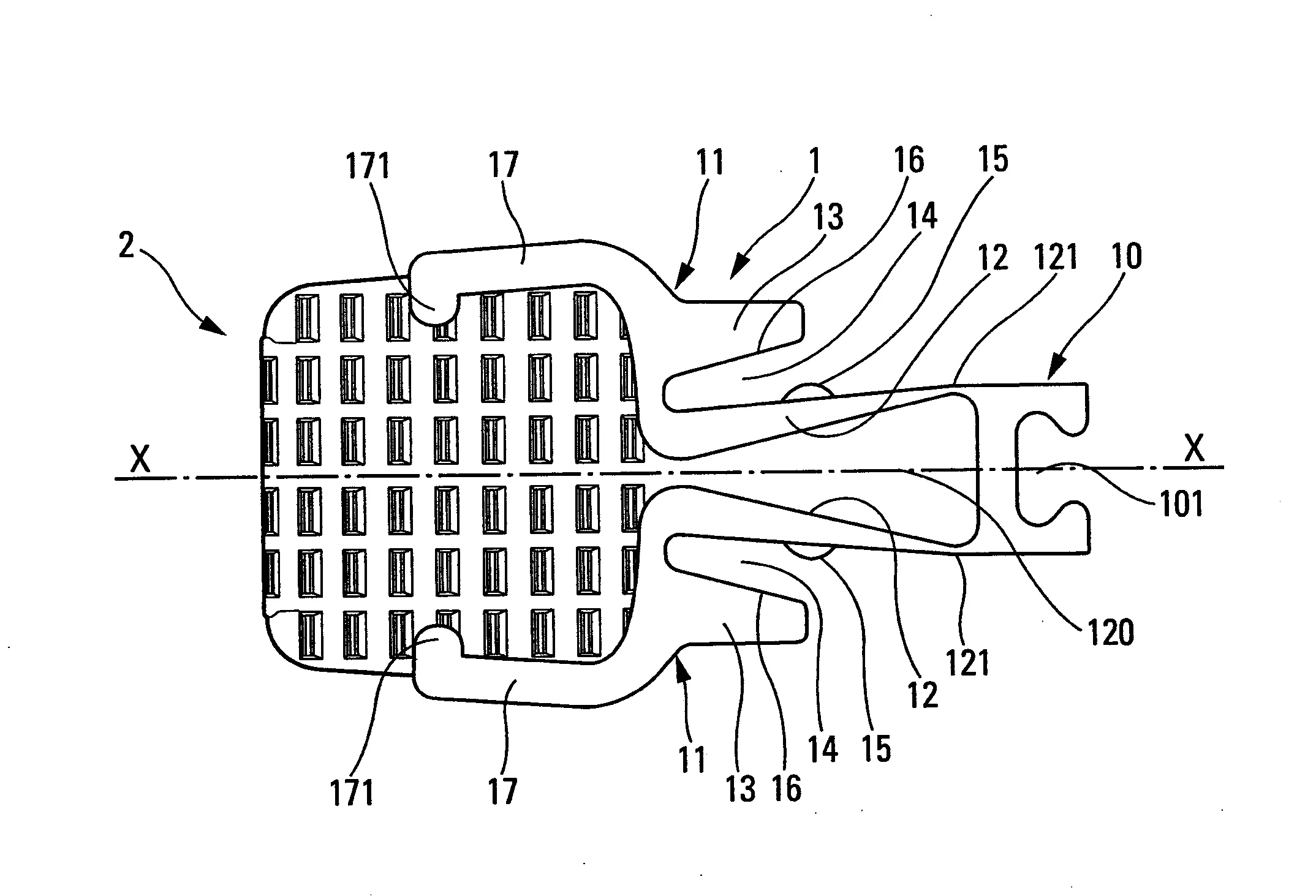 Pince de prehension d'implant intervertebral, kit et ensemble de manipulation d'une telle pince
