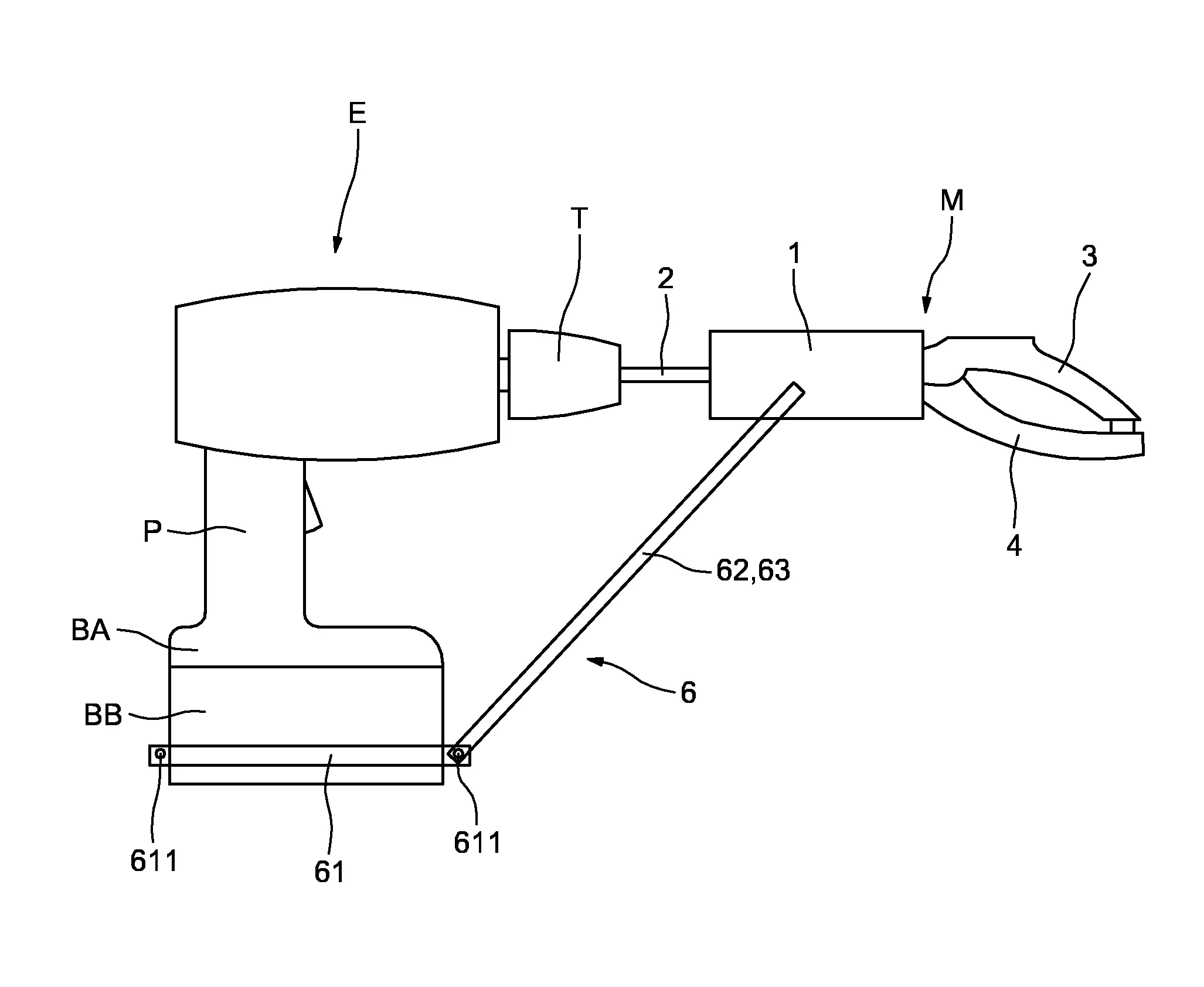 Outil a machoires pour un outil electroportatif a moteur rotatif