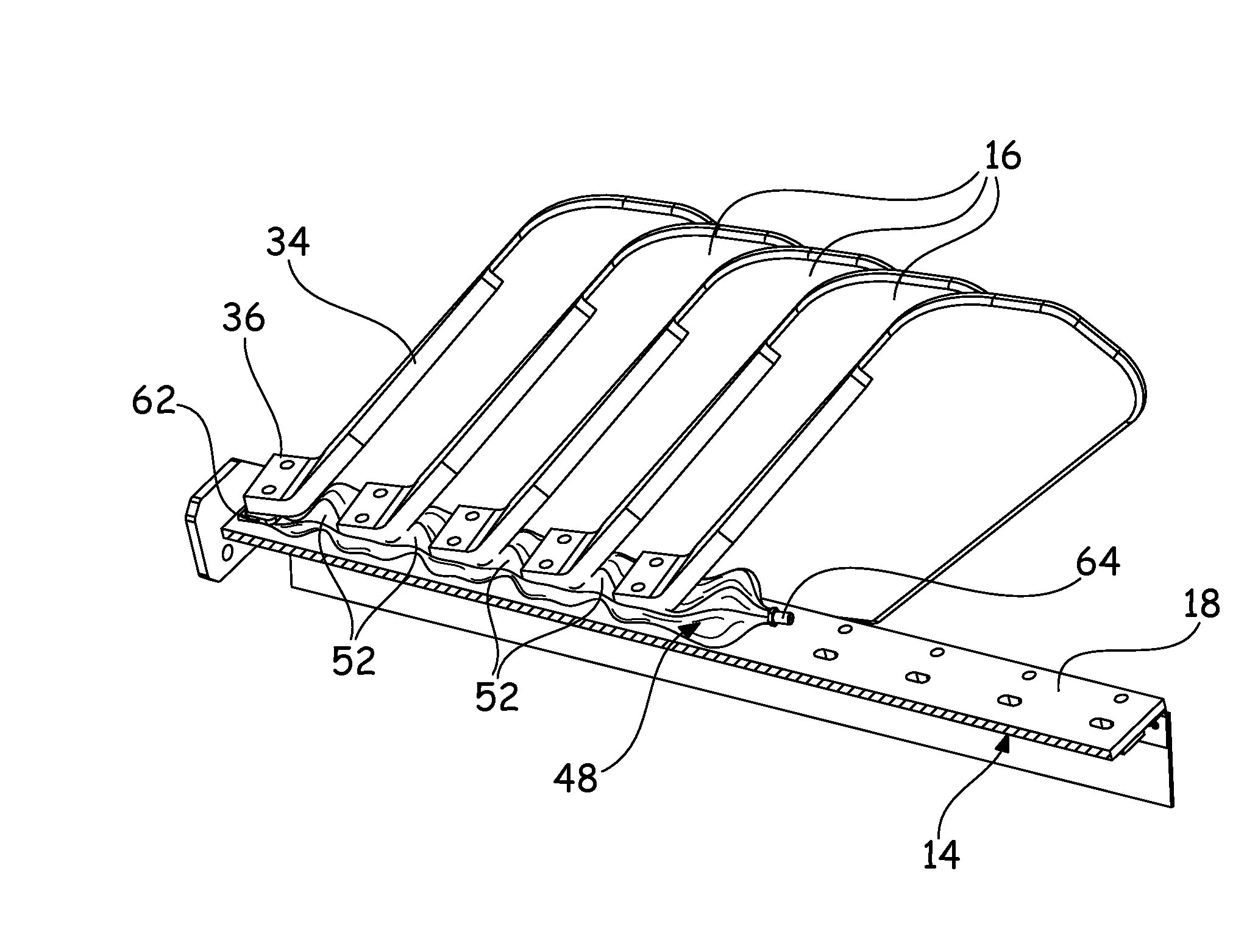 Dispositif de reception de recolte constitue d'ecailles