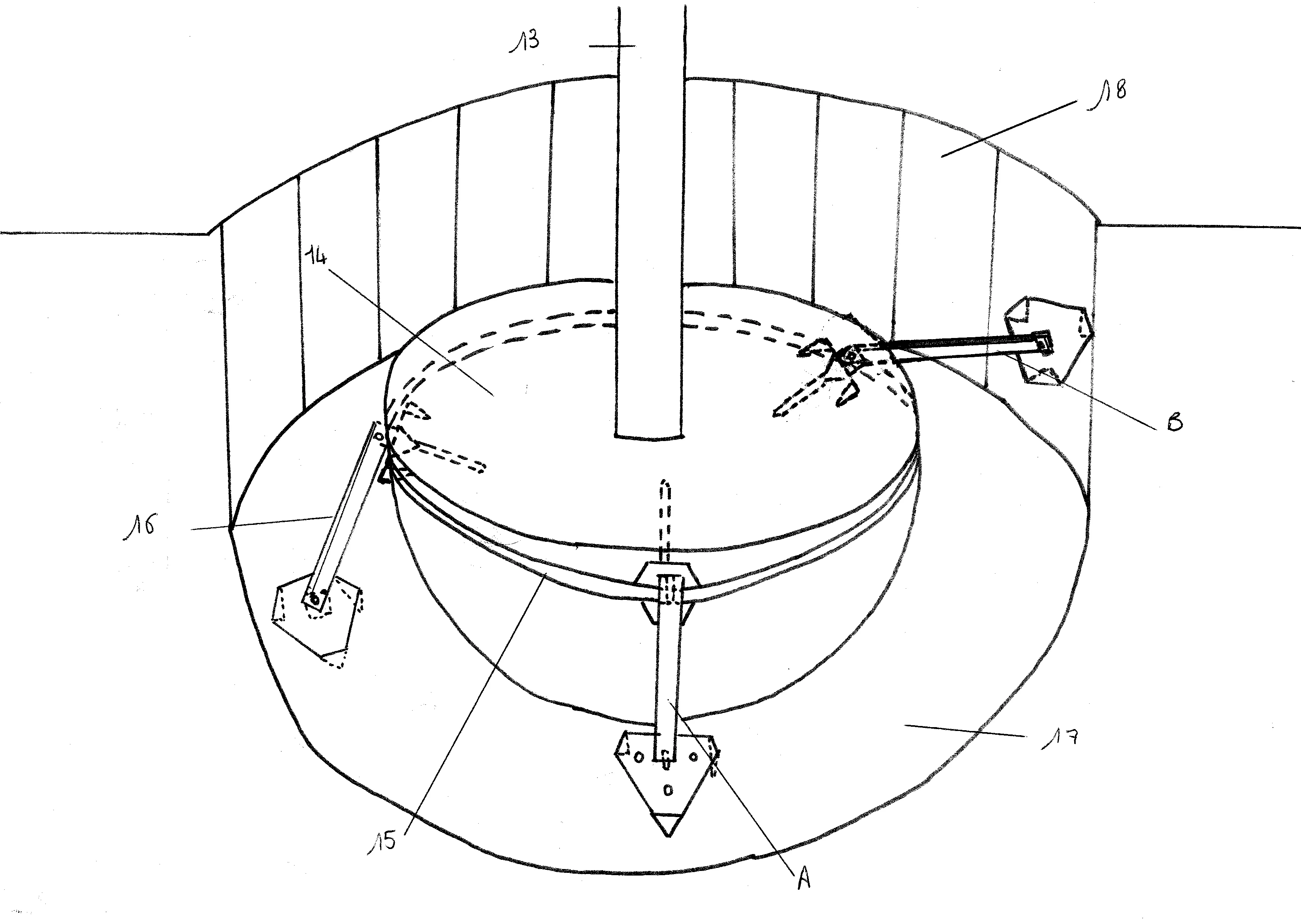 Systeme enterre de stabilisation d'arbres en motte