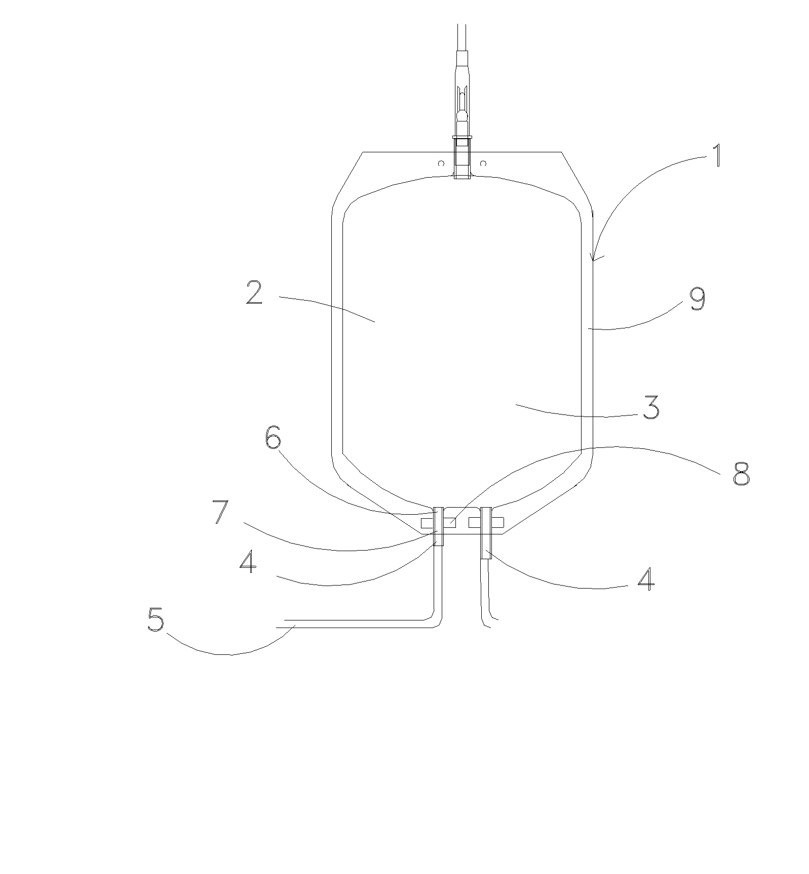Recipient pourvu d'une chambre d'etancheite traversee par un conduit d'ecoulement