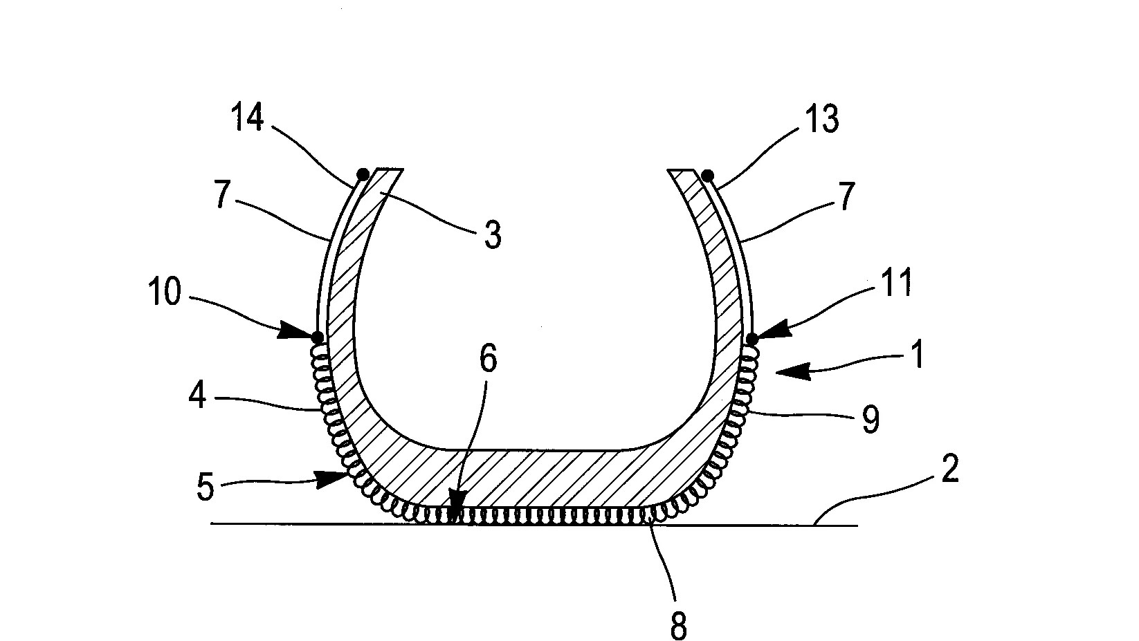 Dispositif de tricot pour augmenter l'adherence entre une surface d'appui glissante et un mobile en contact avec celle-ci, et procede de realisation d'un tel dispositif