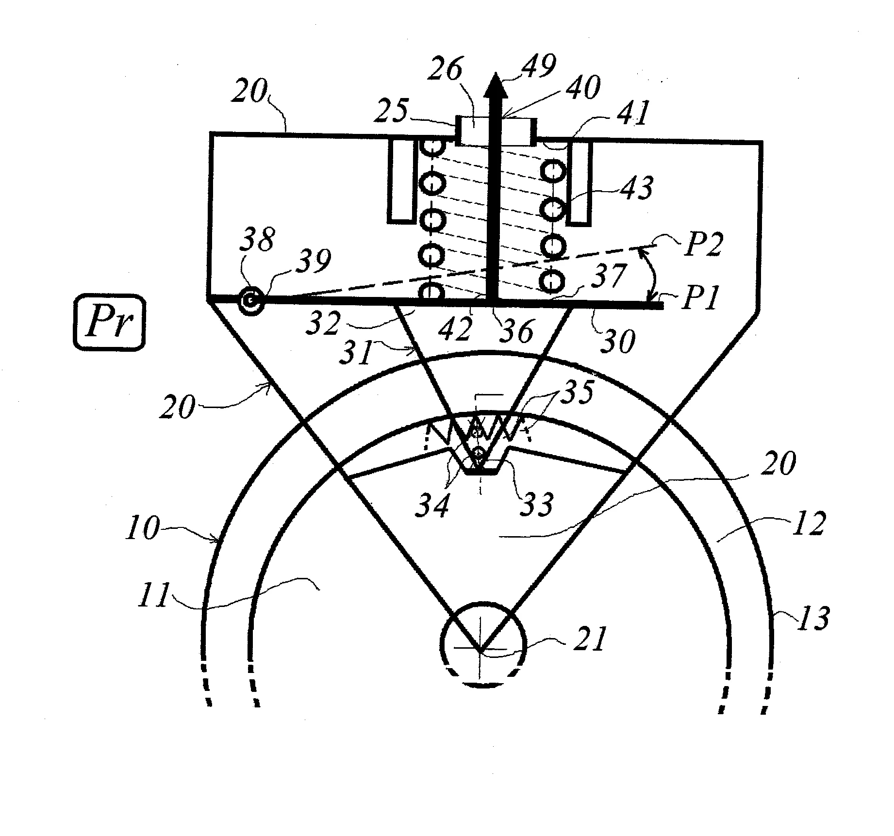 Roulette de type "a frein"
