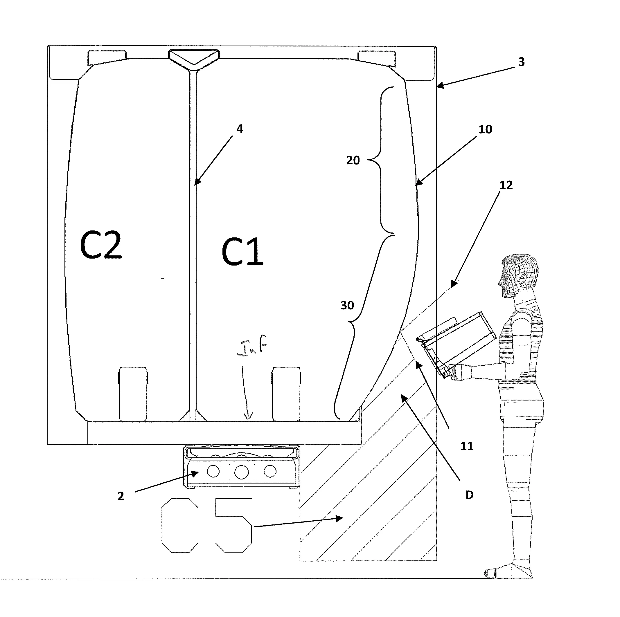 Vehicule de collecte -double cintrage