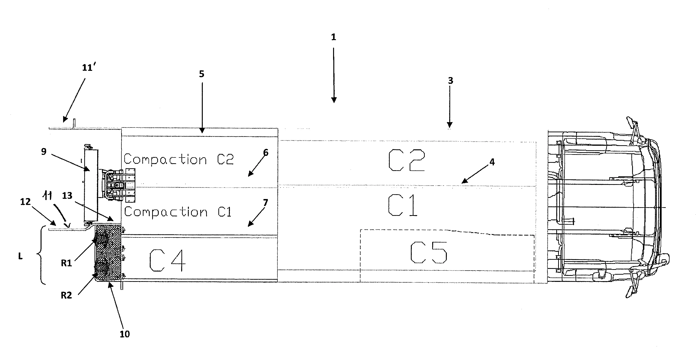 Vehicule de collecte selective de produits
