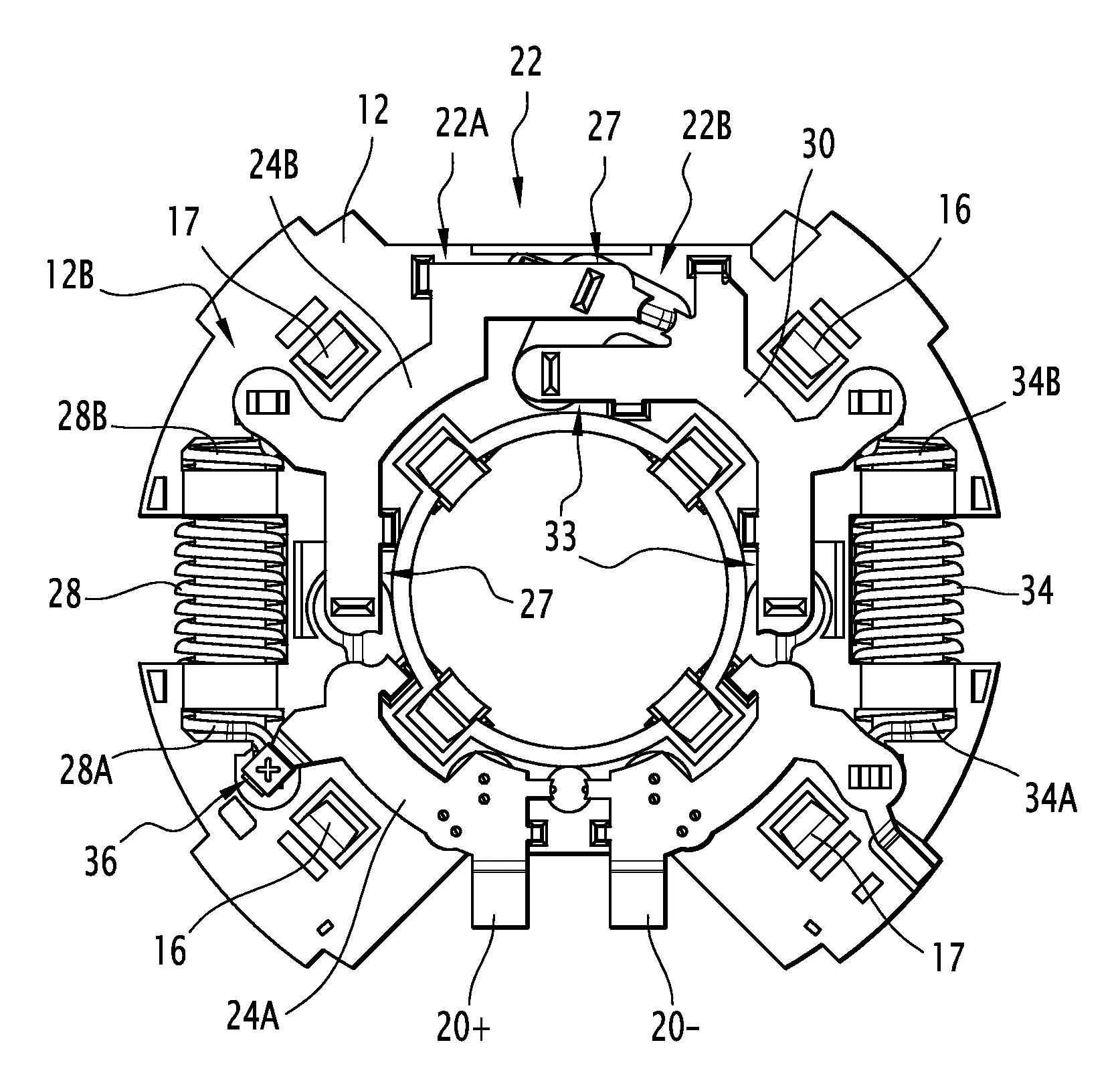 Plaque porte-balai, destinee a equiper un moteur electrique, notamment pour un vehicule automobile