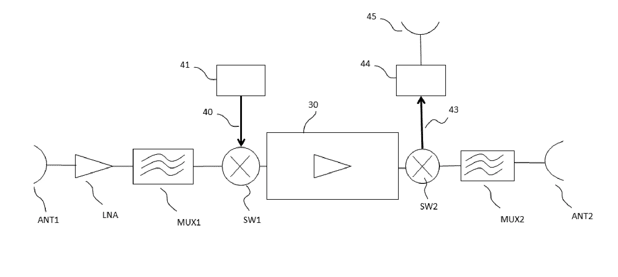 Procede de test d'une voie d'amplification d'un repeteur d'un satellite de telecommunications