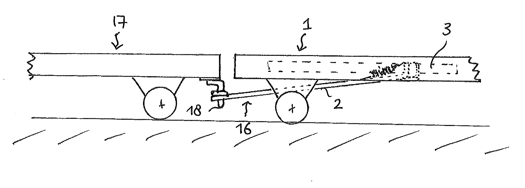 Dispositif de transport muni d'un timon d'attelage