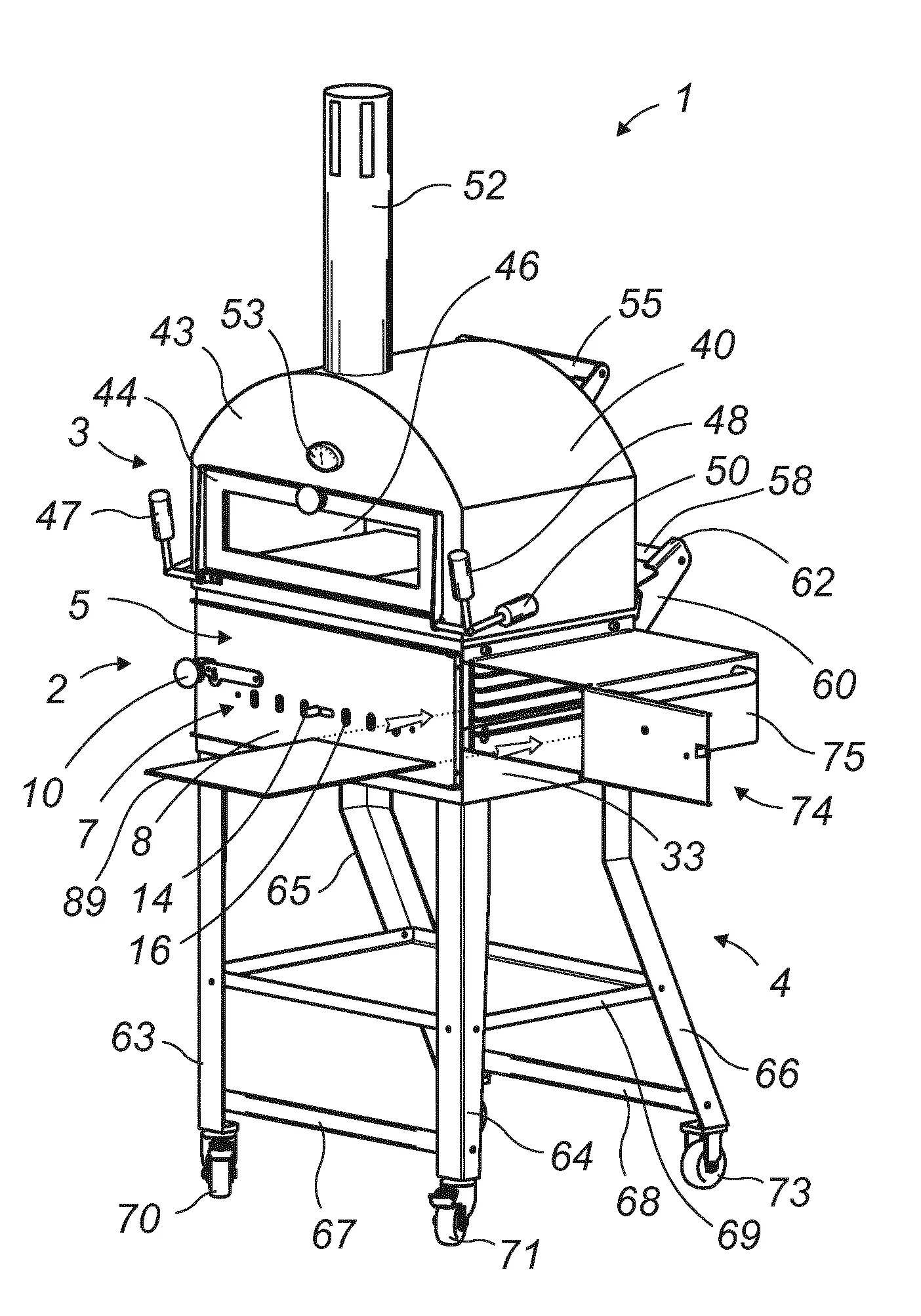Ensemble de cuisson d'exterieur multifonction