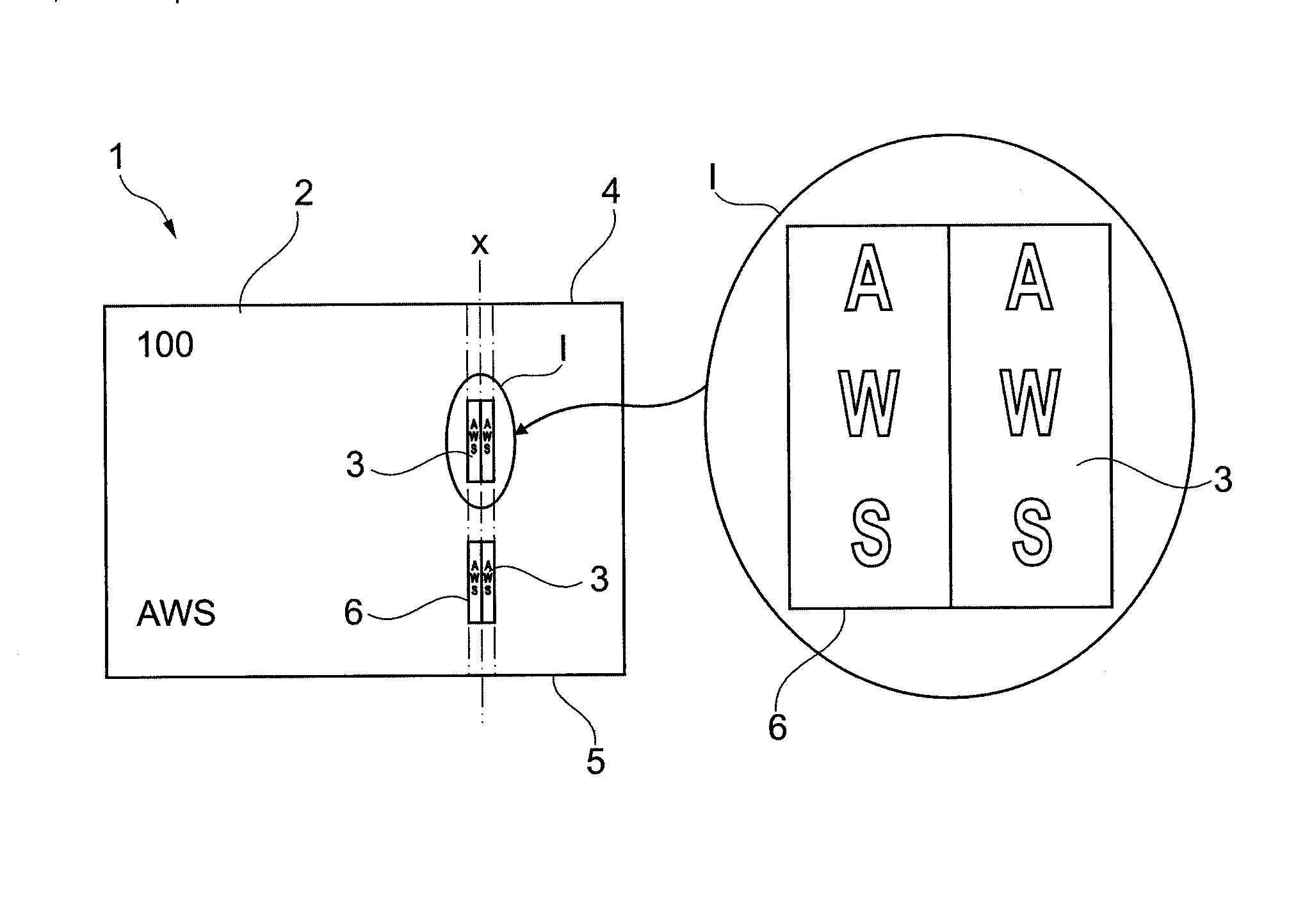 Element de securite et document securise.