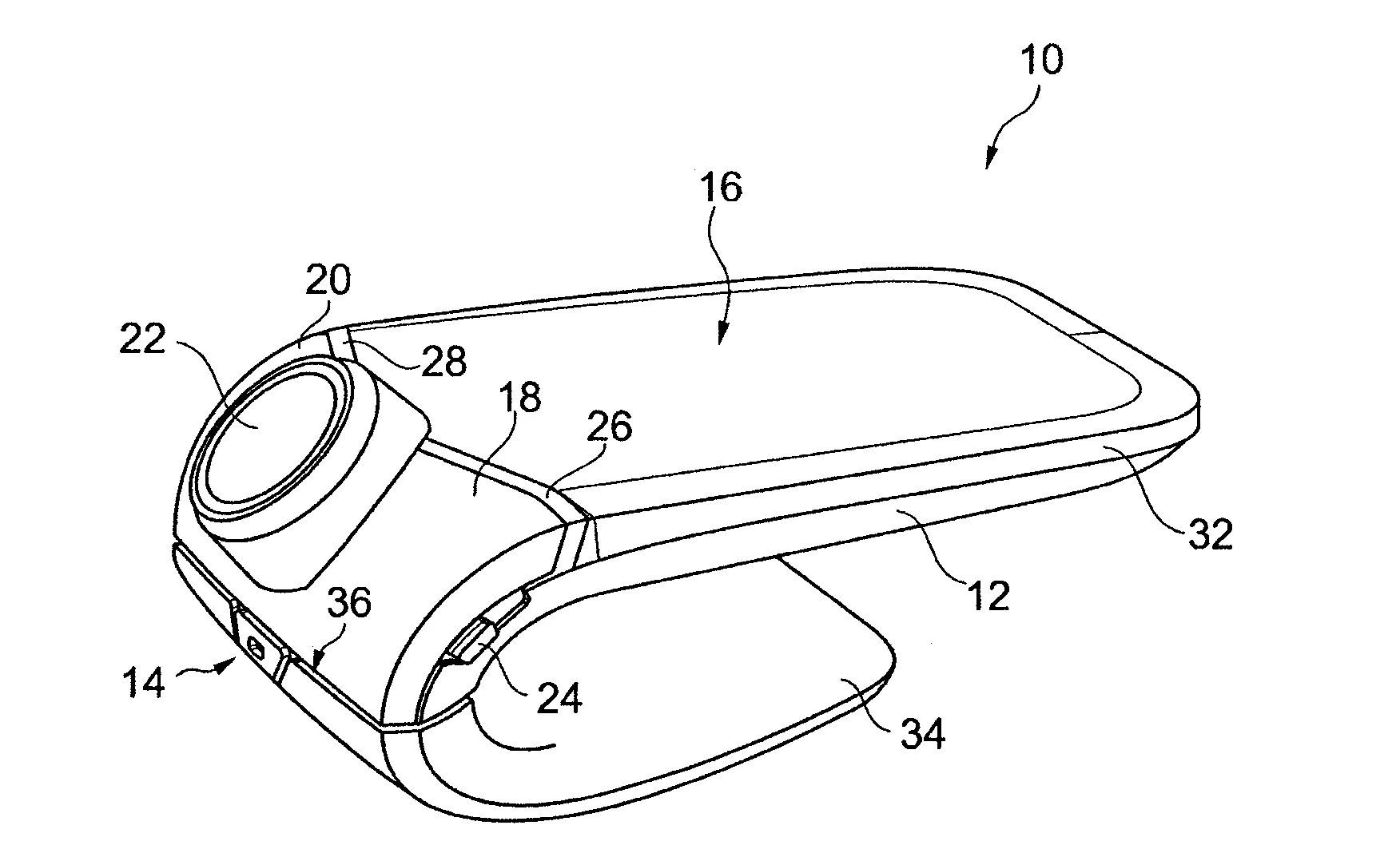 Dispositif telephonique "mains libres" autonome, en forme d'objet monobloc amovible pince sur un pare-soleil de vehicule automobile