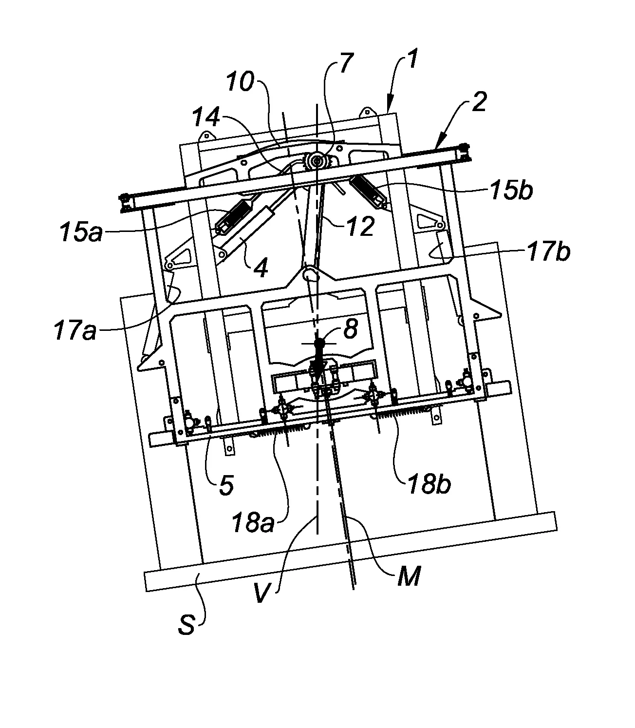 Dispositif de suspension pendulaire de rampe de pulverisation pour engin agricole
