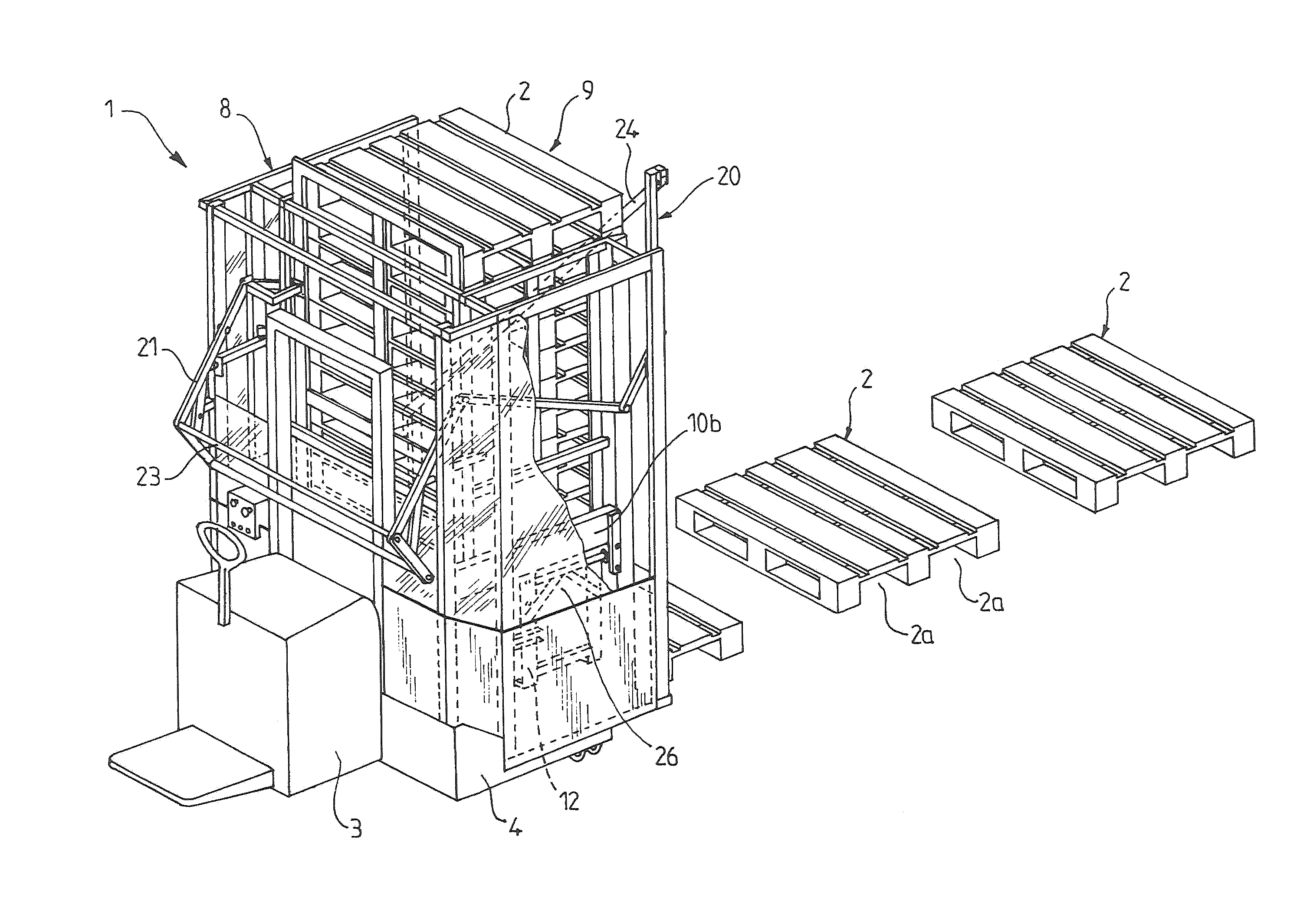 Appareil pour empiler et deposer des palettes
