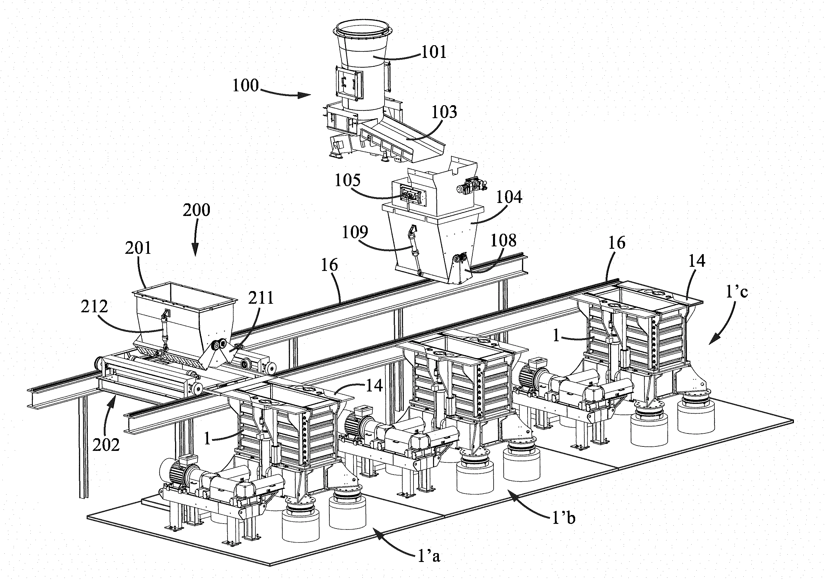 Dispositif de transport de pate suivant deux axes perpendiculaires et ensemble de fabrication de blocs moules comprenant un tel dispositif