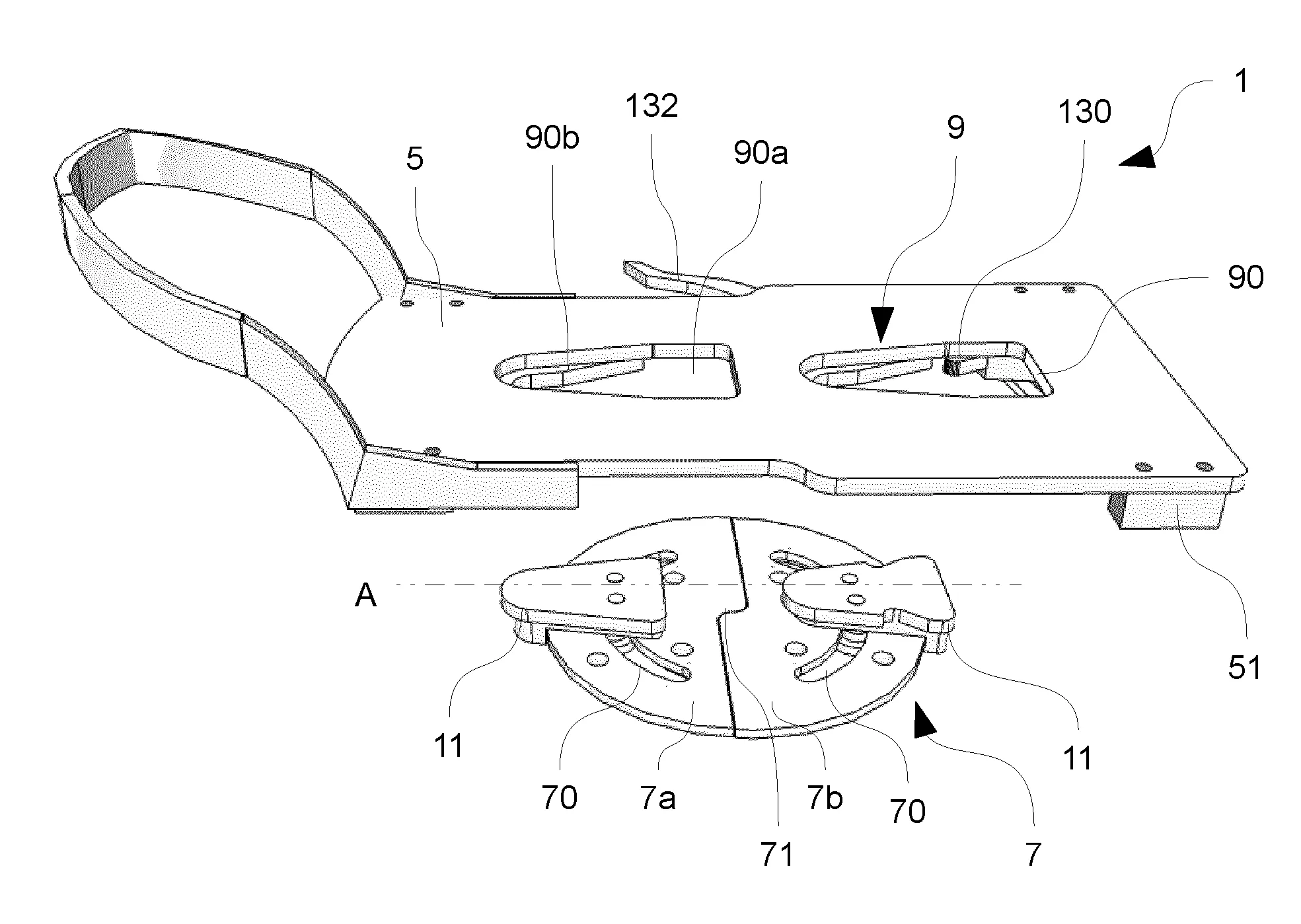 Systeme de fixation pour planche de surf des neiges de randonnee