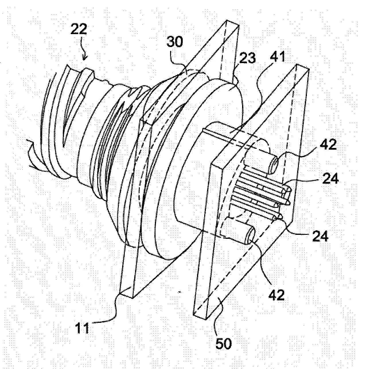Systeme pour connecter une embase de connecteur sur un boitier electronique et procede de montage de ce systeme