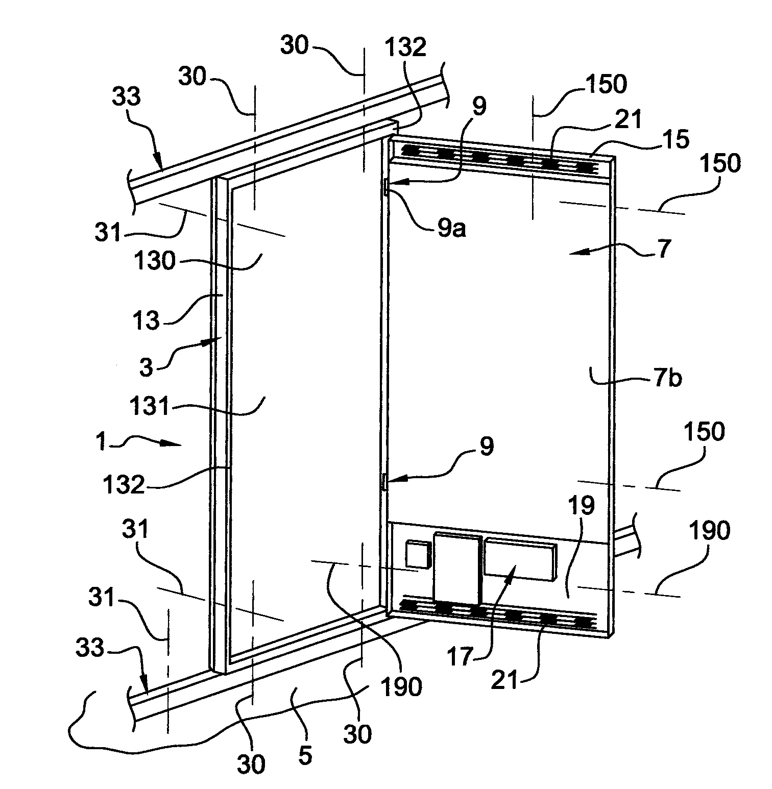 Structure d'affichage d'informations, barriere et station d'arret de vehicules ainsi equipees.