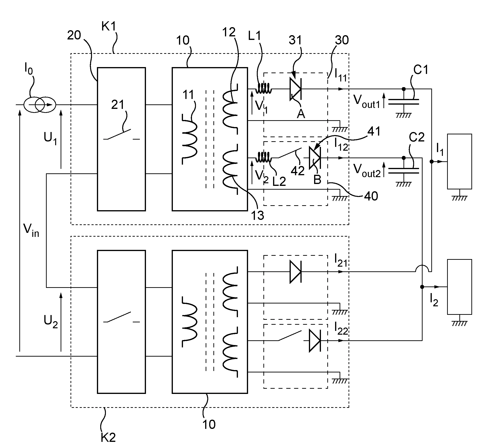 Convertisseur d'energie electrique a decoupage