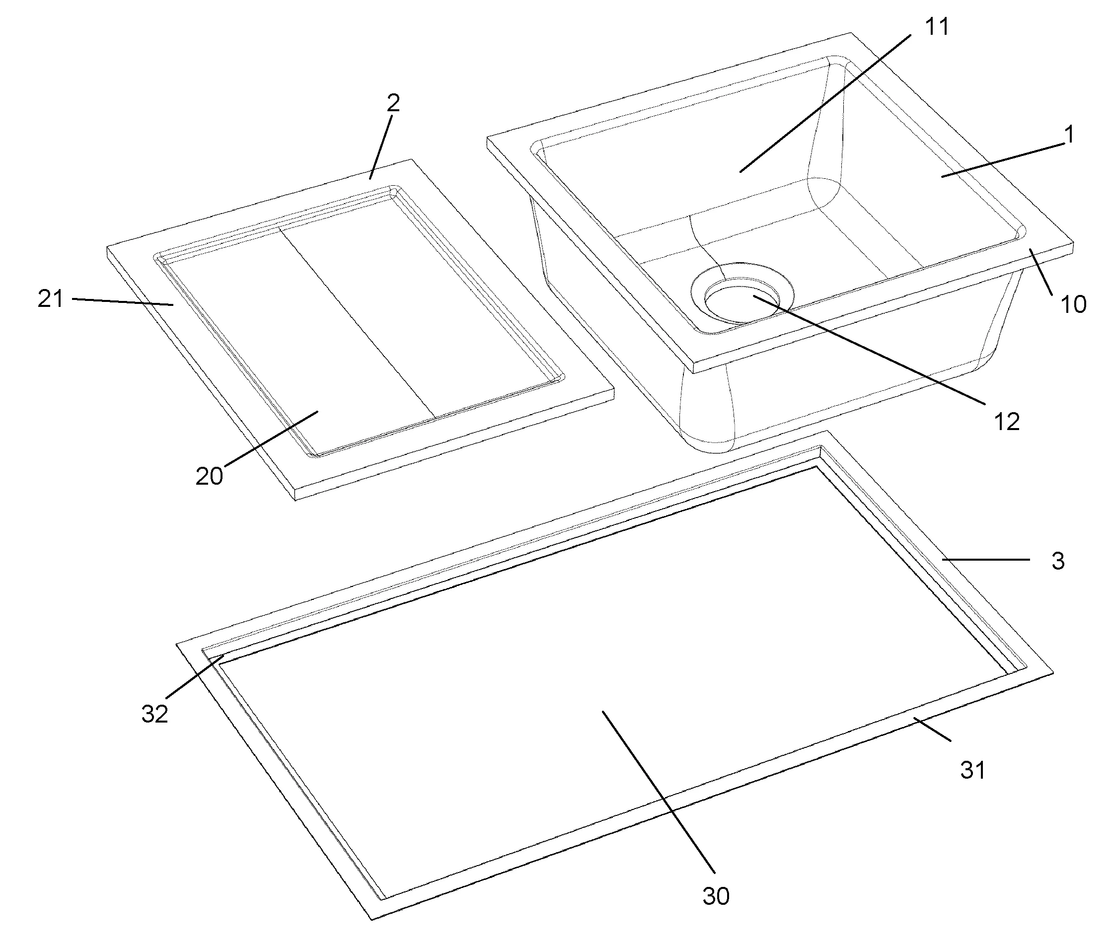Ensemble modulaire pour evier