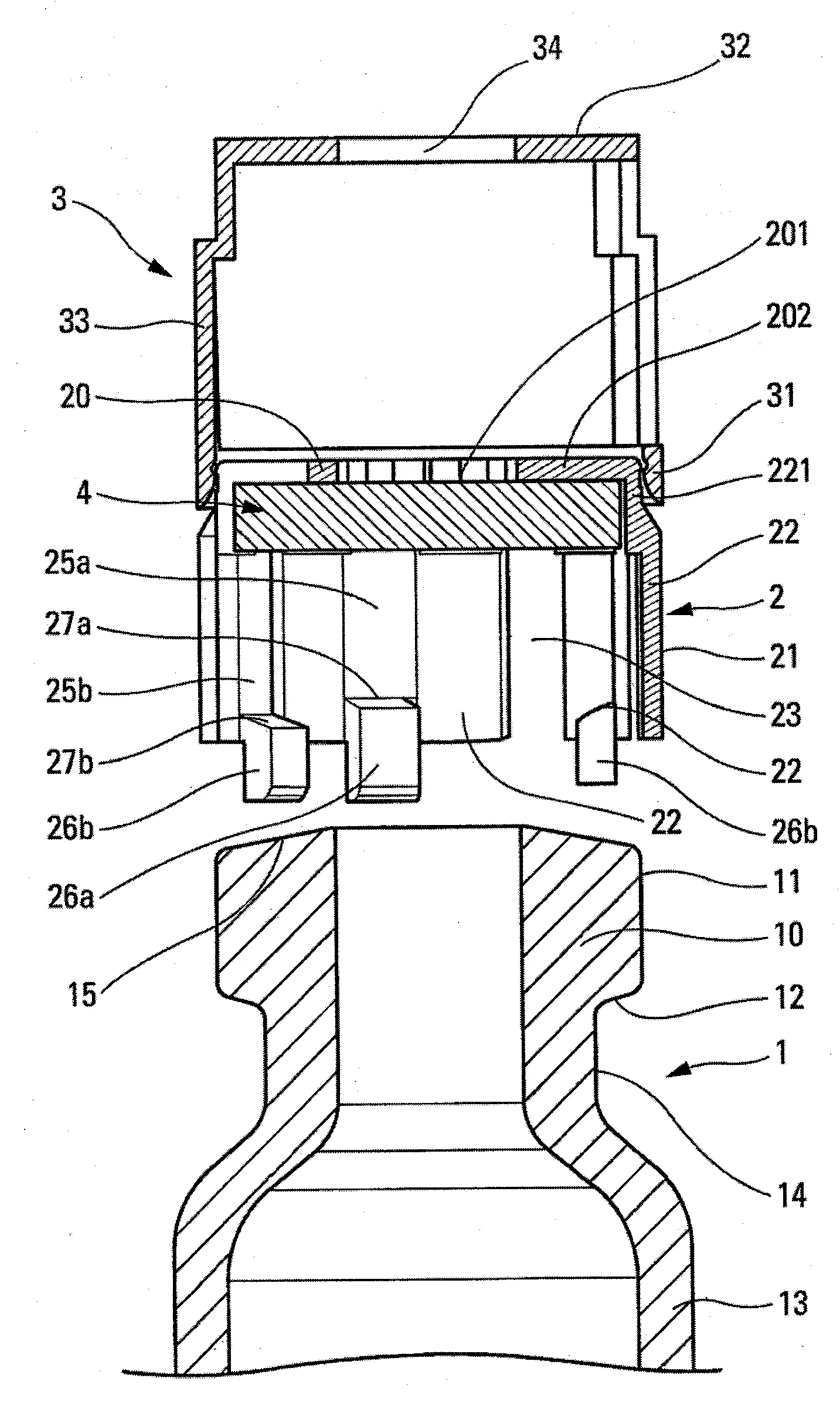 Dispositif de fixation pour obturer un reservoir de produit fluide.