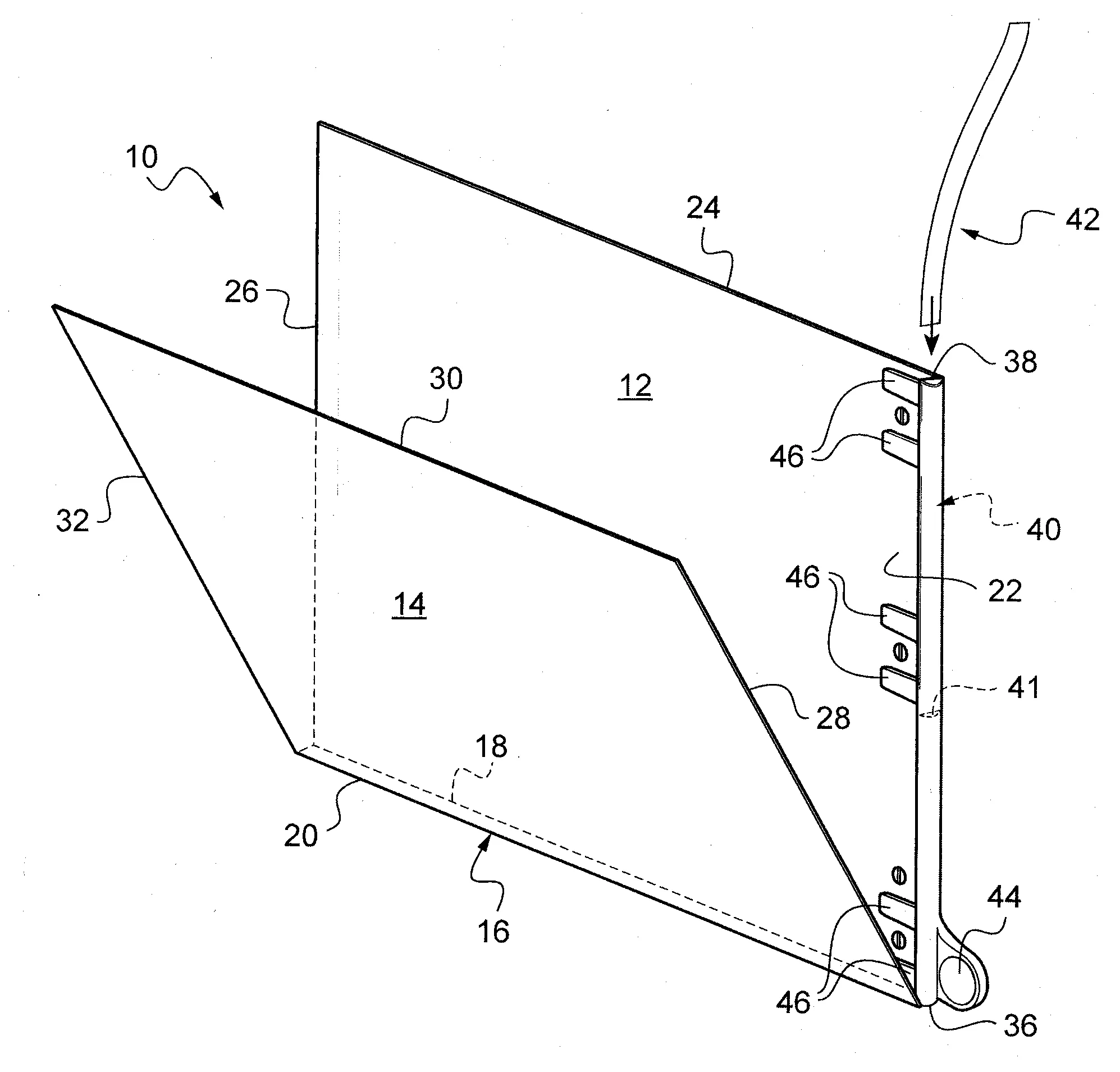 Chemise de classement de documents en position verticale