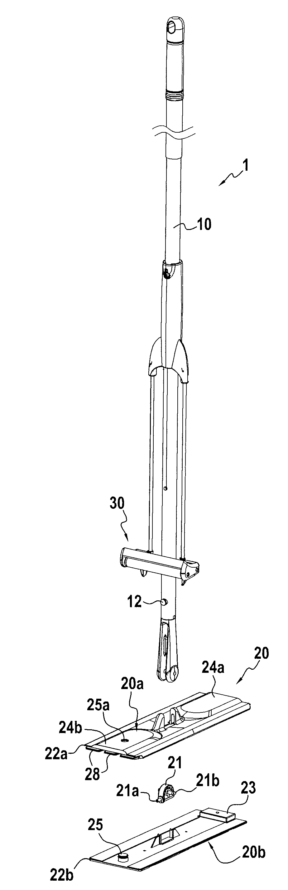 Balai a tete basculante automatique pour nettoyage de surface