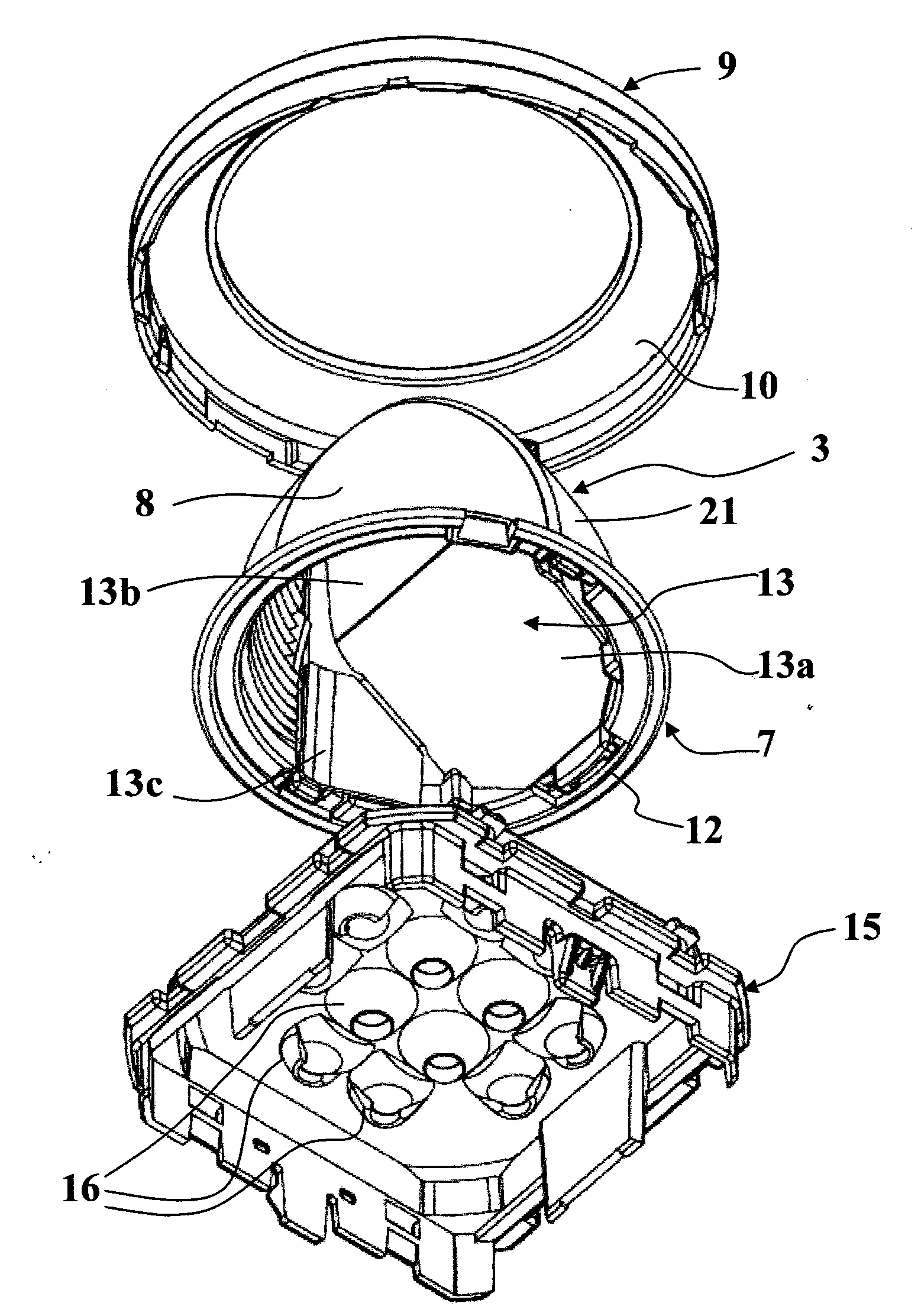Appareillage electrique eclairant rotatif