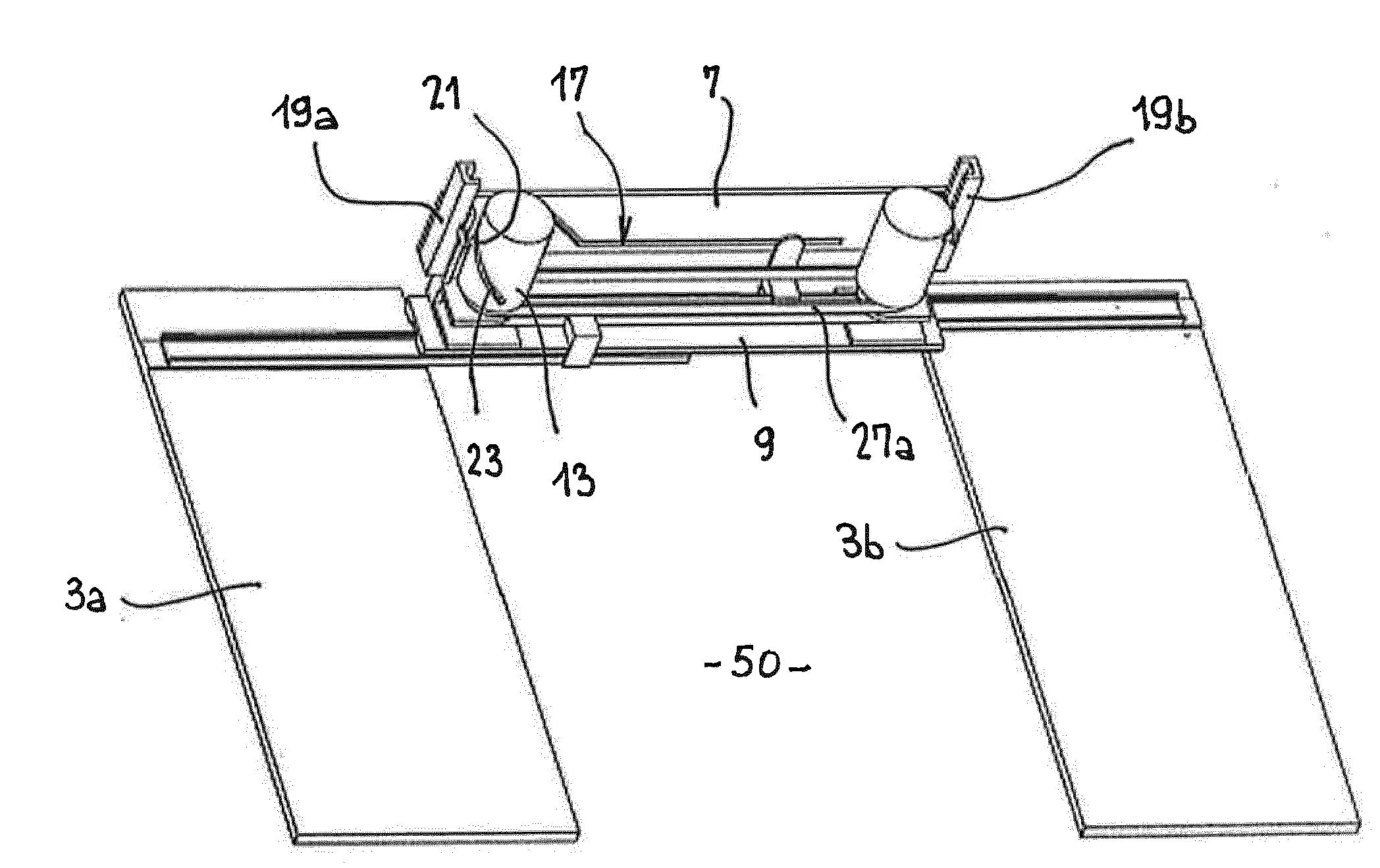 Dispositif de deplacement d'au moins un vantail de porte, vehicule ainsi pourvu et procede associe