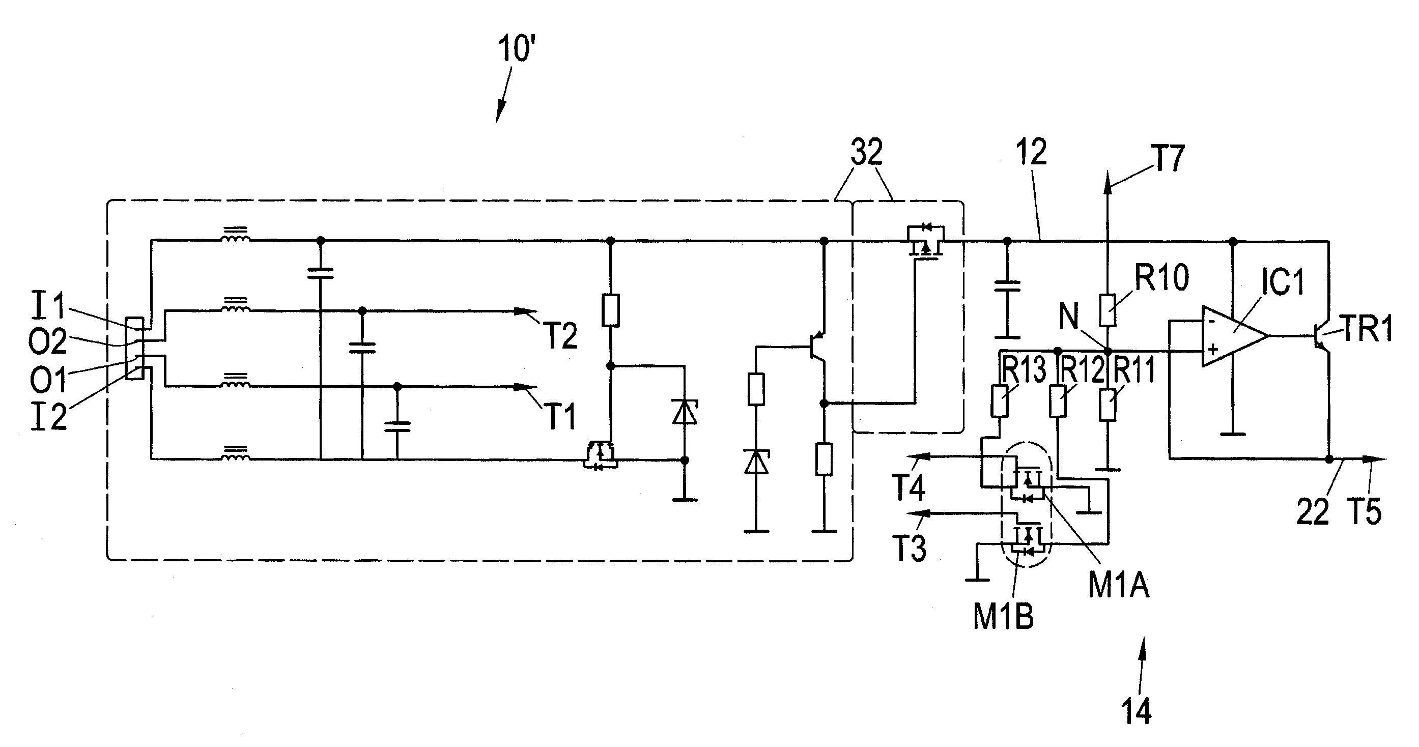 Circuit electrique pour faire fonctionner un capteur ratiometrique