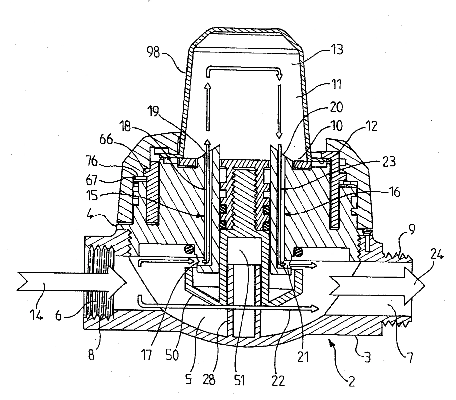 Dispositif de diffusion d'un produit encapsule dans un flux d'eau