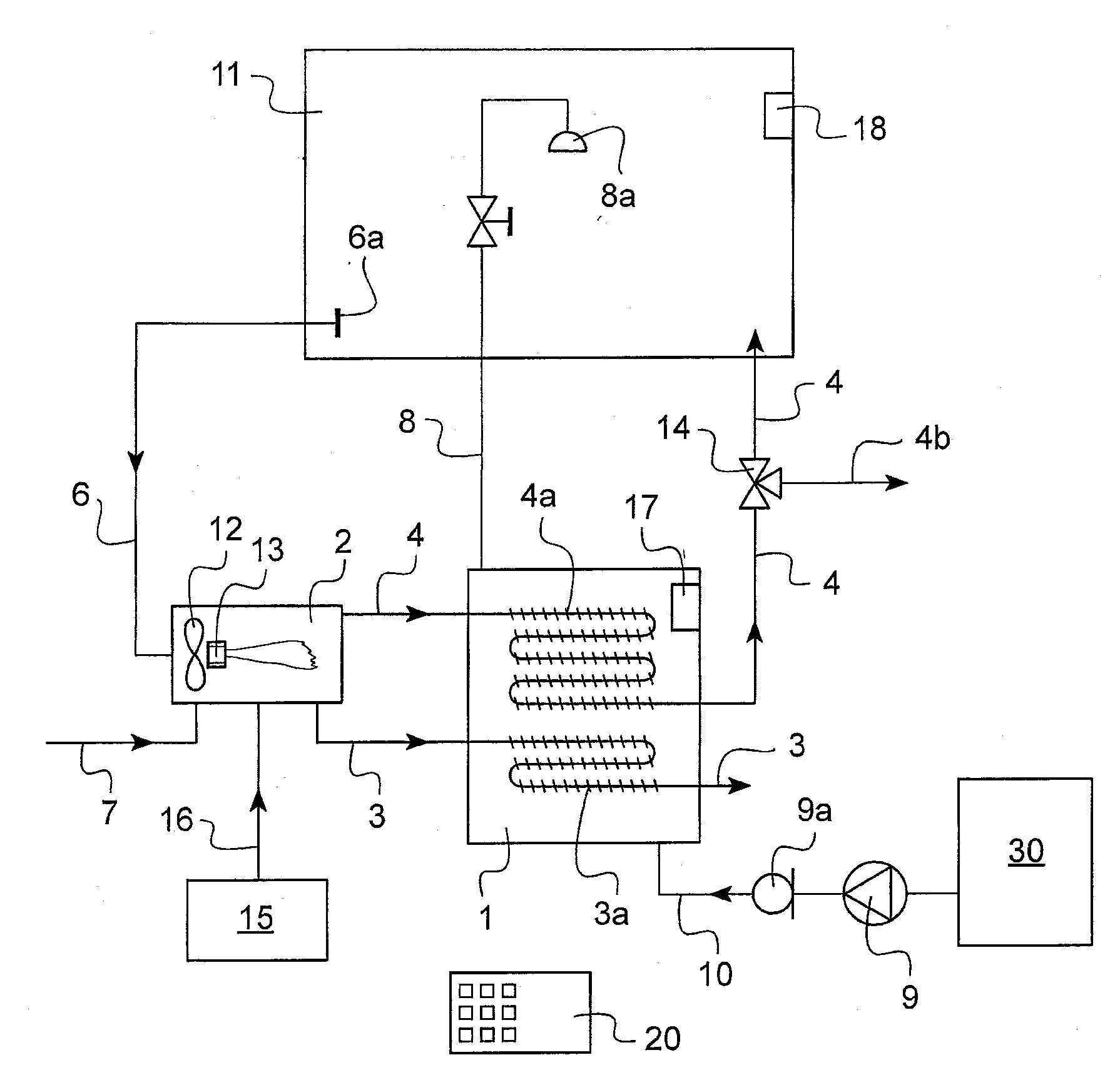 Systeme de chauffage combine d'eau chaude sanitaire et d'une enceinte