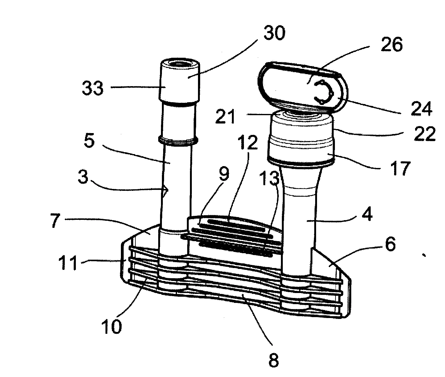 Embase d'un connecteur pour poche de perfusion