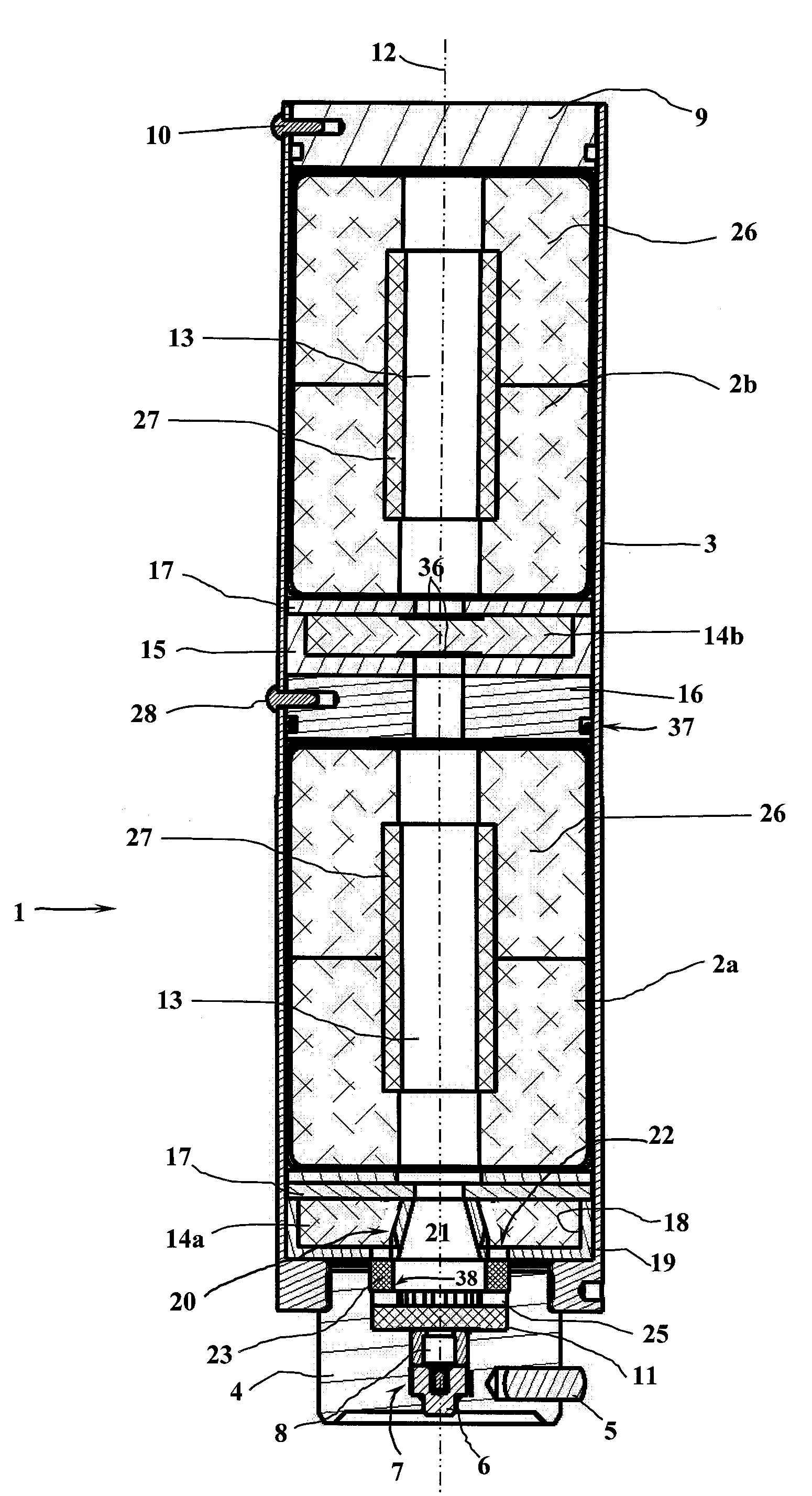 Munition de protection a ejection sequentielle