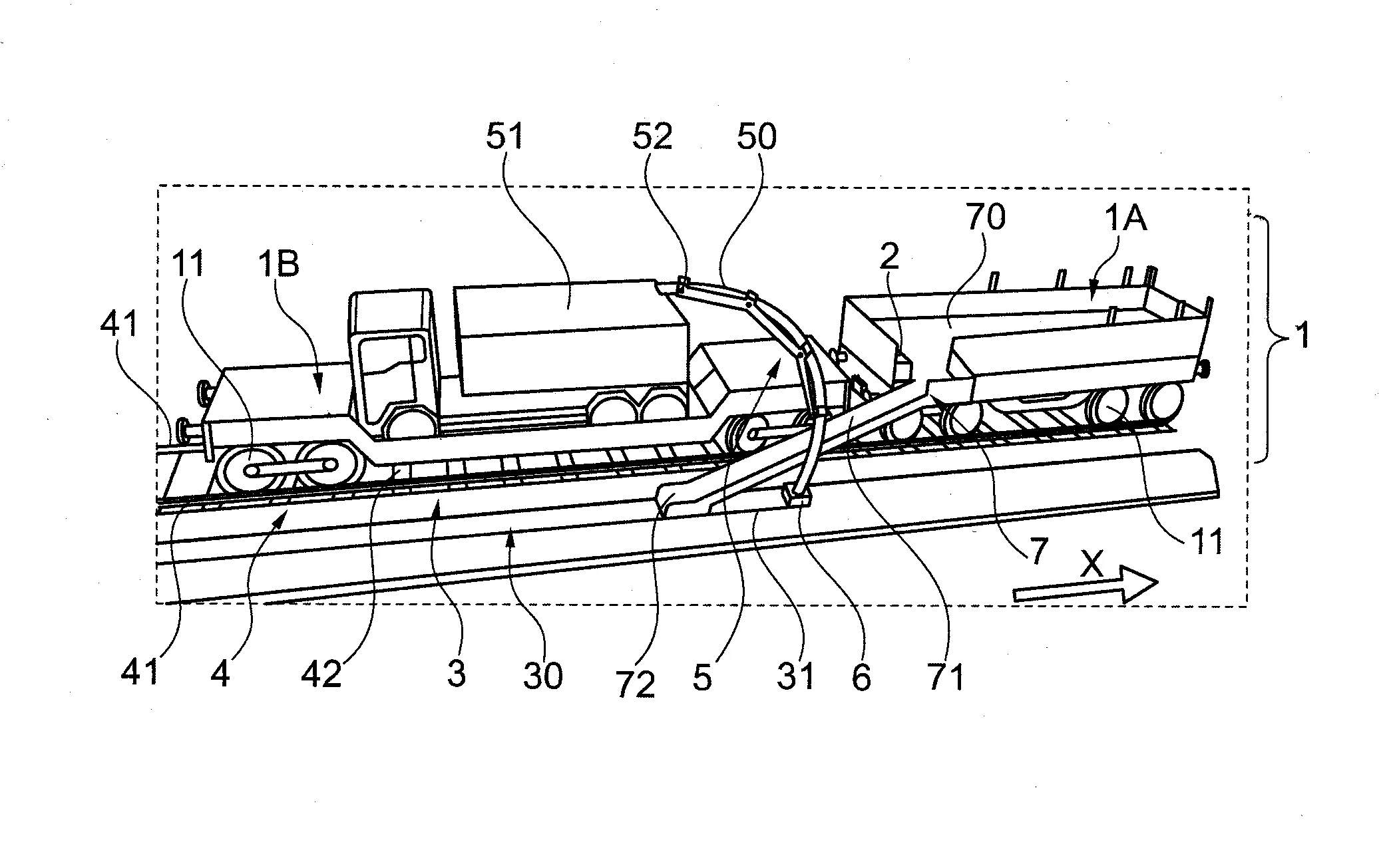 Materiel ferroviaire adapte pour realiser des travaux de genie civil