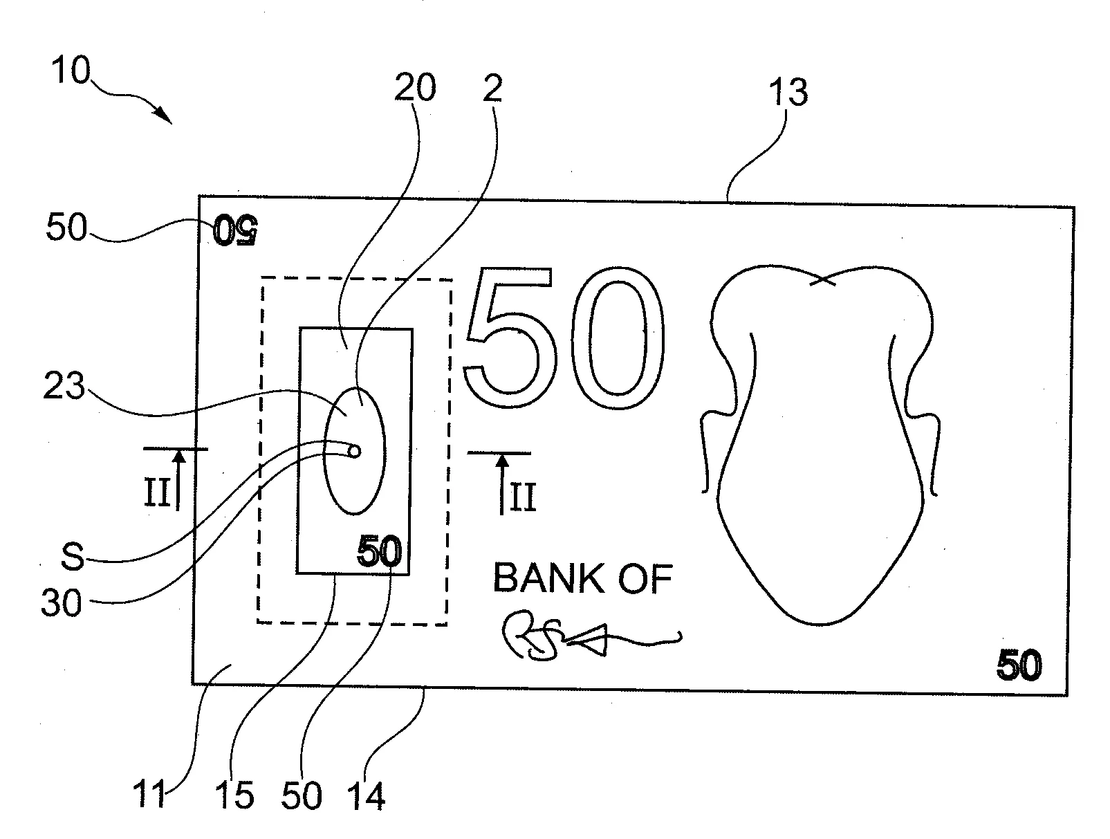 Structure de securite a element optique diffractif
