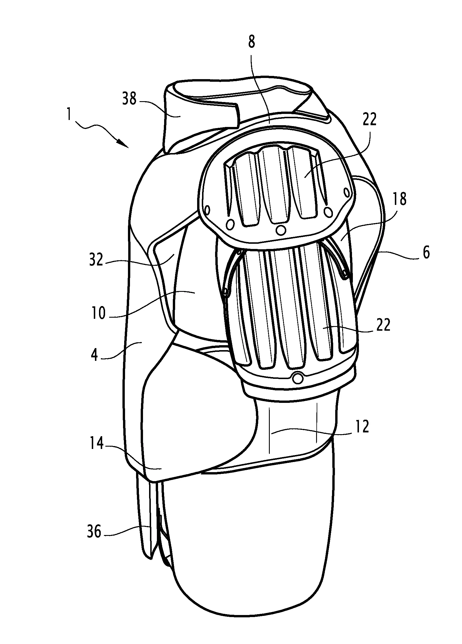 Equipement de protection pare-coups comprenant des moyens de serrage lateraux