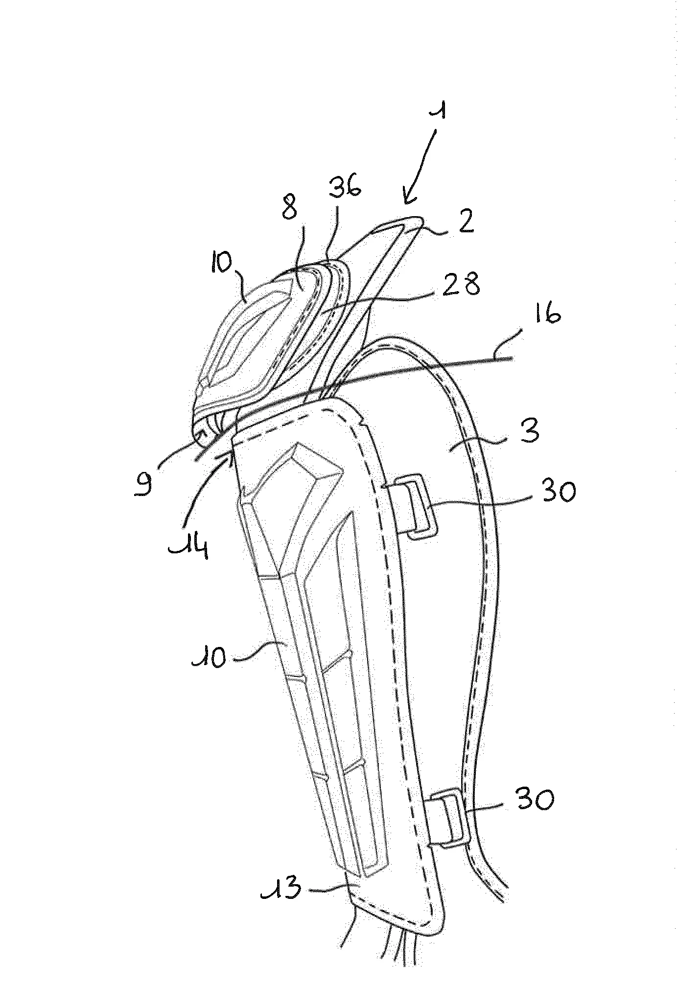 Vetement de protection anti-coups ou anti-chocs d'au moins une zone d'articulation d'un corps humain