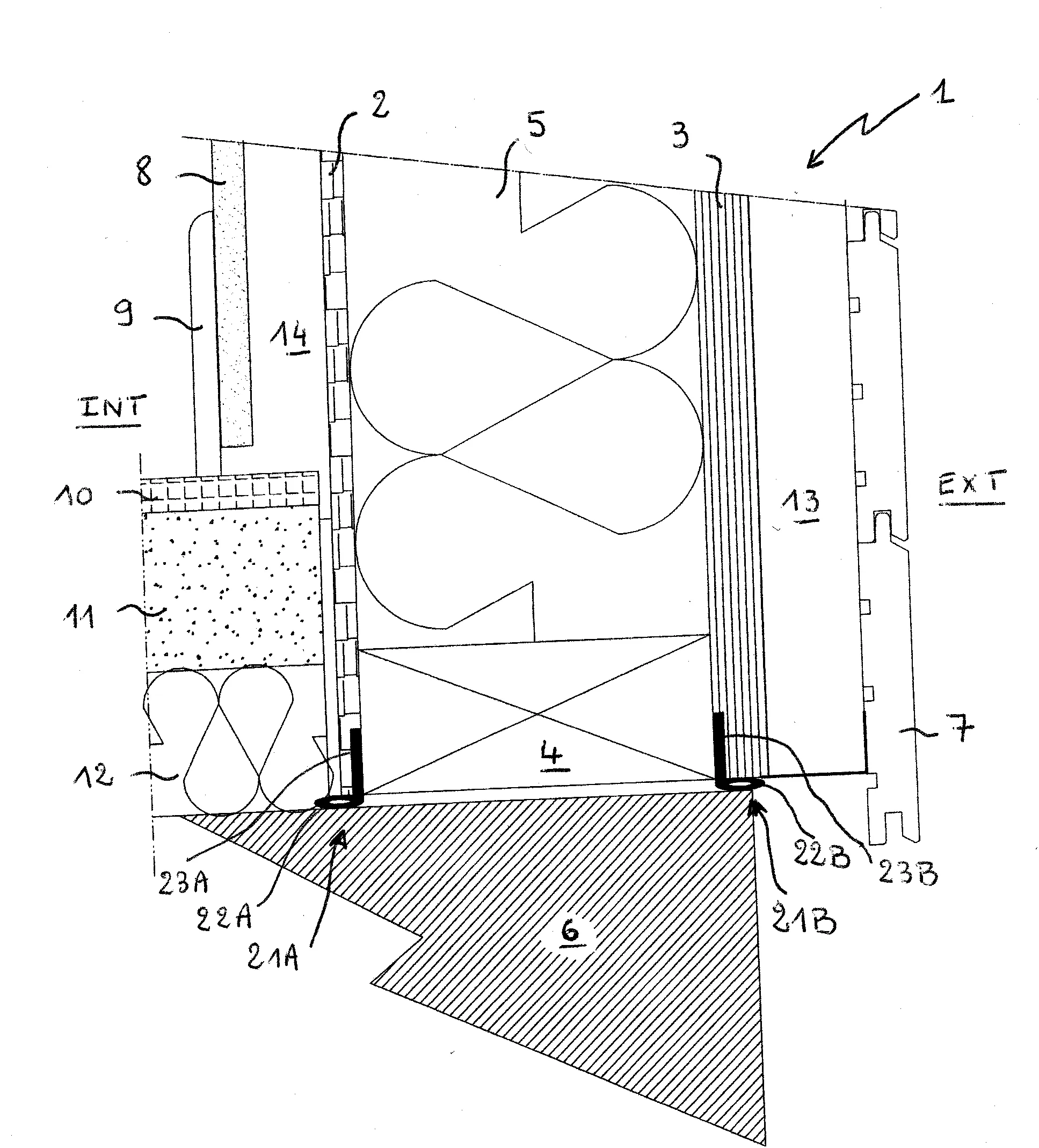 Panneau de construction a ossature bois et procede d'assemblage de panneaux adjacents
