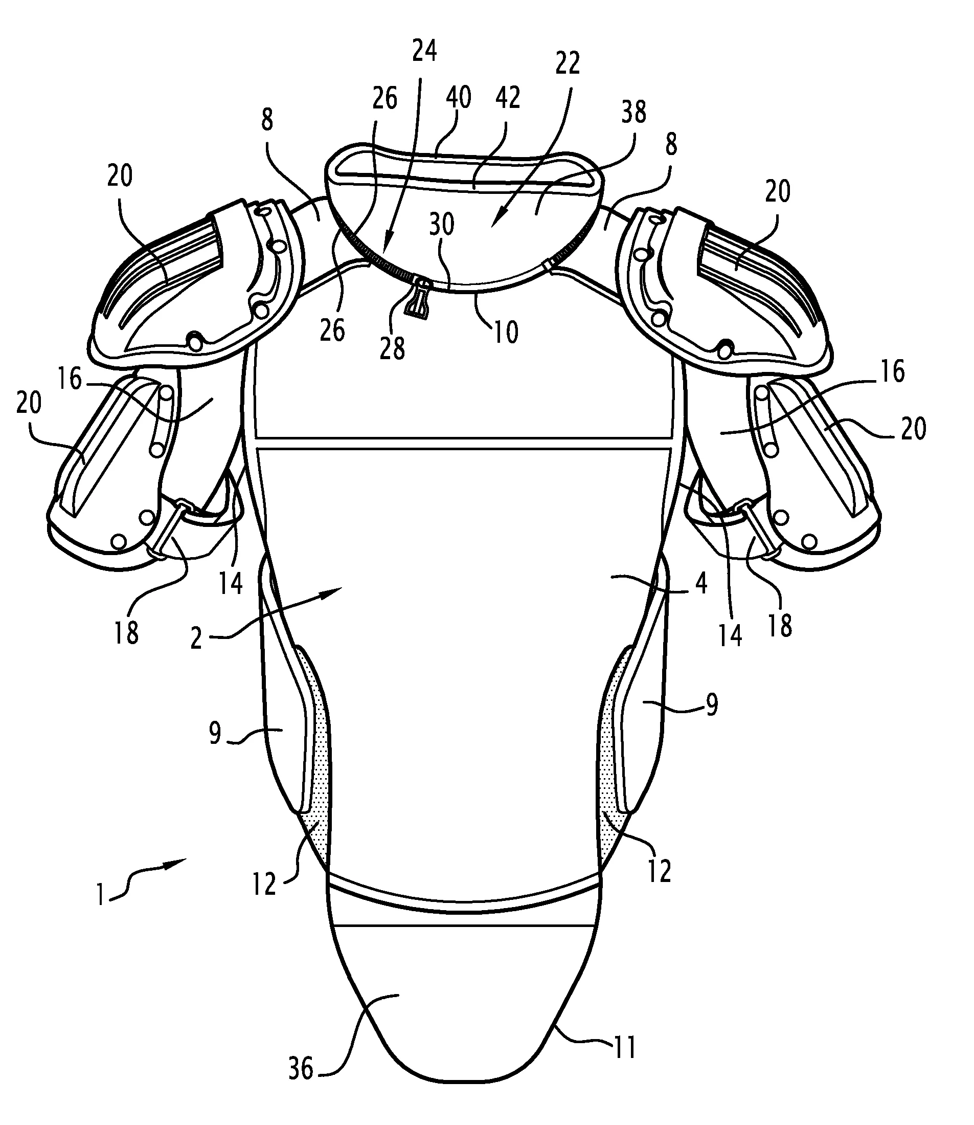 Gilet de protection pare-coups de type chasuble avec un col amovible