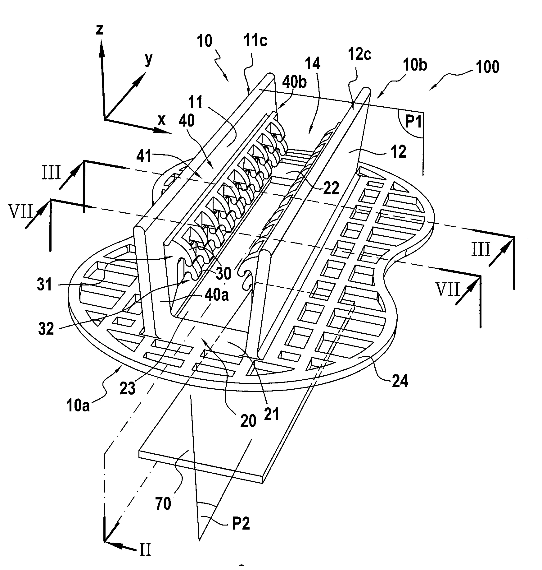 Dispositif de retenue a crochets