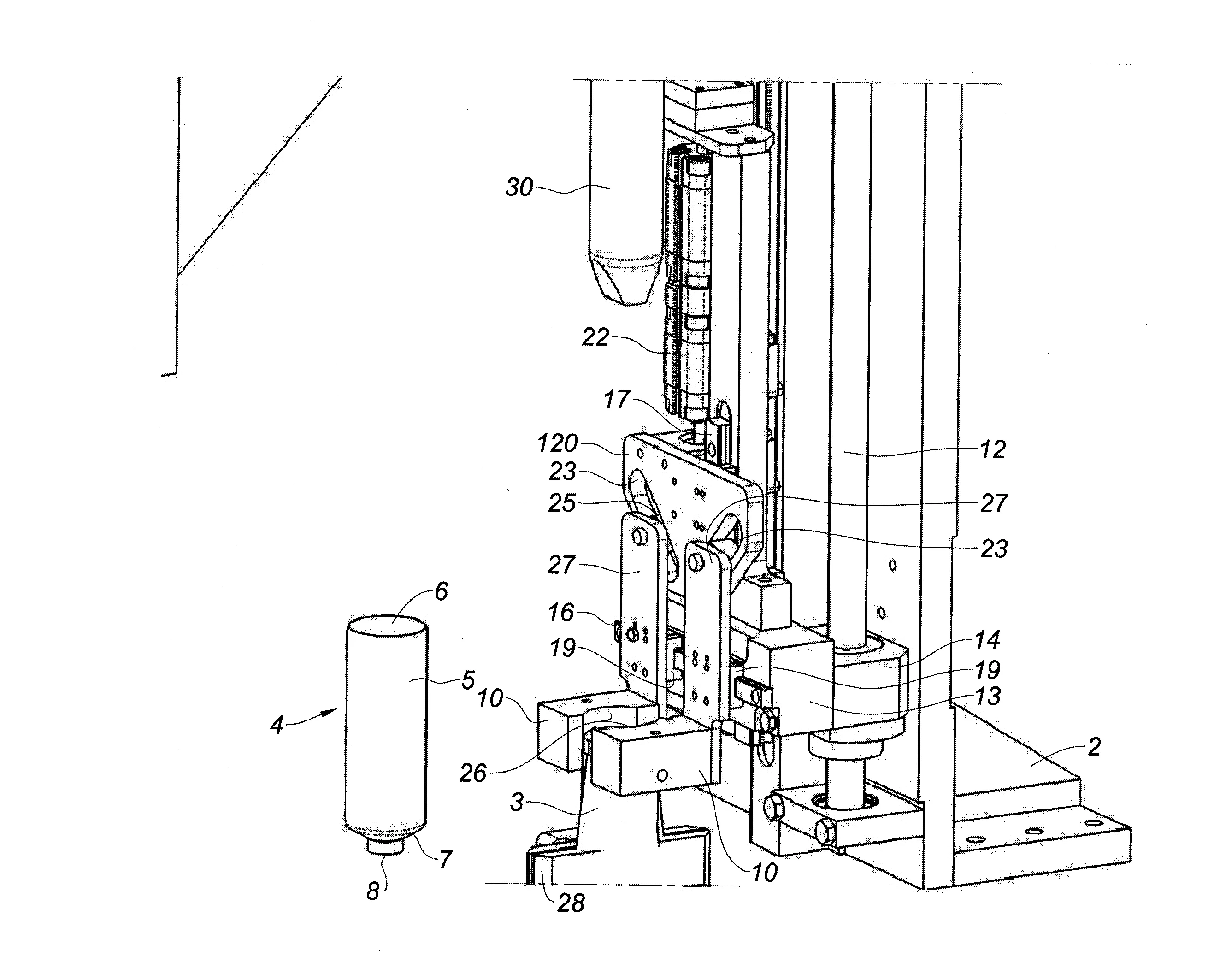Dispositif de pose d’une poche a l’interieur d’une enveloppe