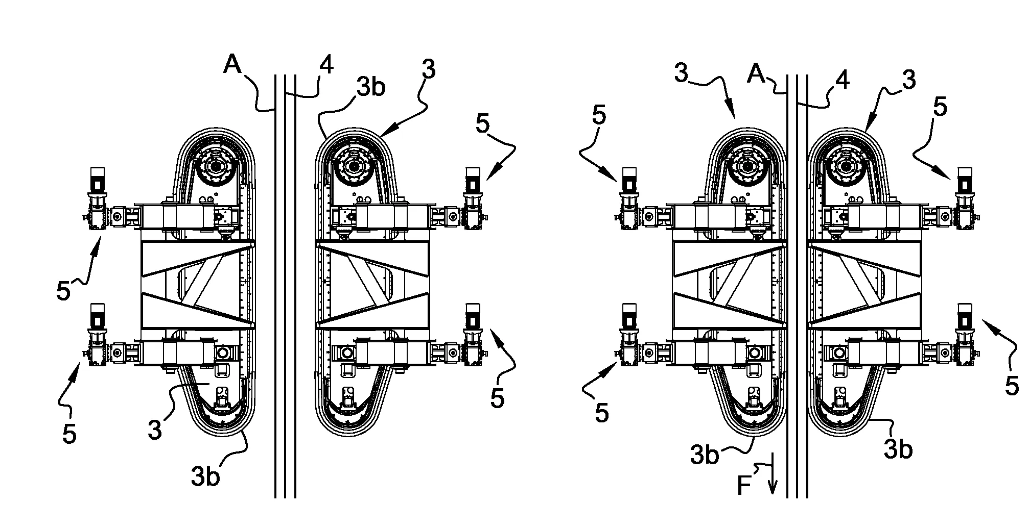 Tensionneur pour le serrage et l'avancement controles d'un corps allonge, notamment pour une installation de depose de pipe-lines, d'ombilicaux ou de cables