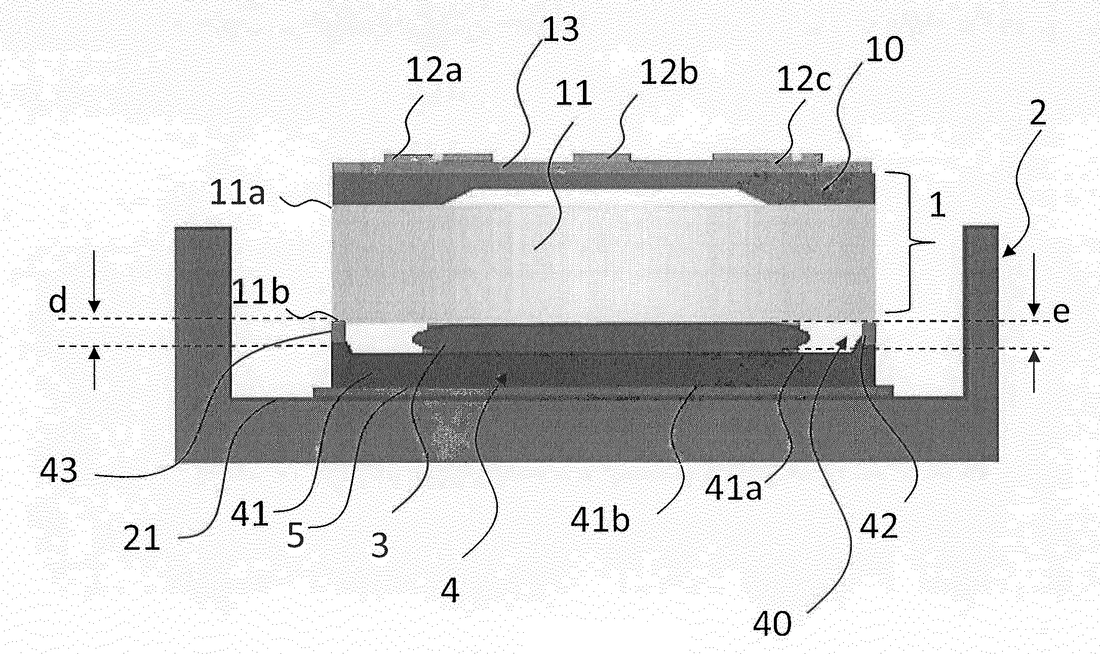 Capteur de pression comprenant une structure de controle d'une couche d'adhesif resistante aux variations de temperatures